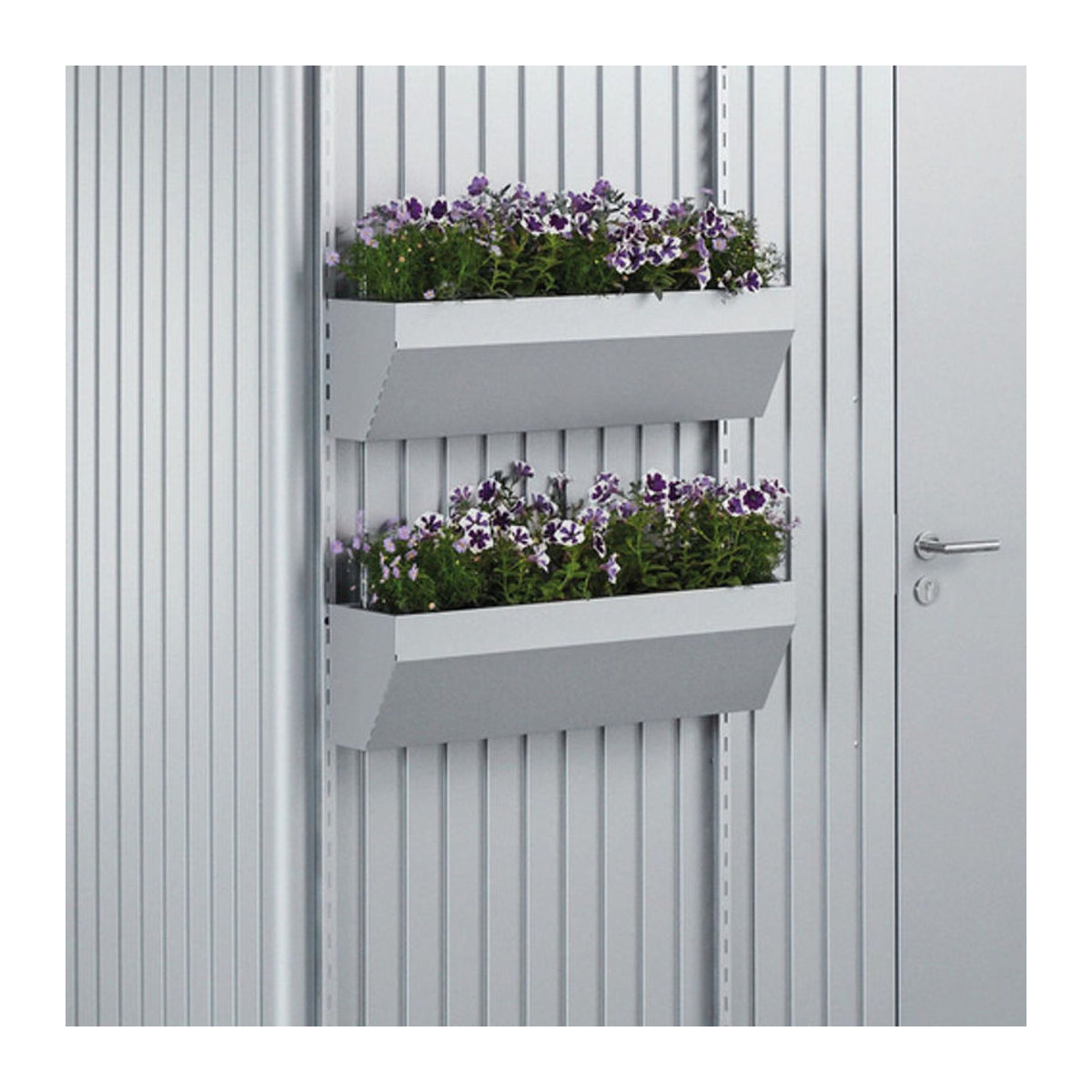 Biohort Blumenkasten FloraBoard aus Metall in Silber, B/H: 82 x 188 cm - Bild 2