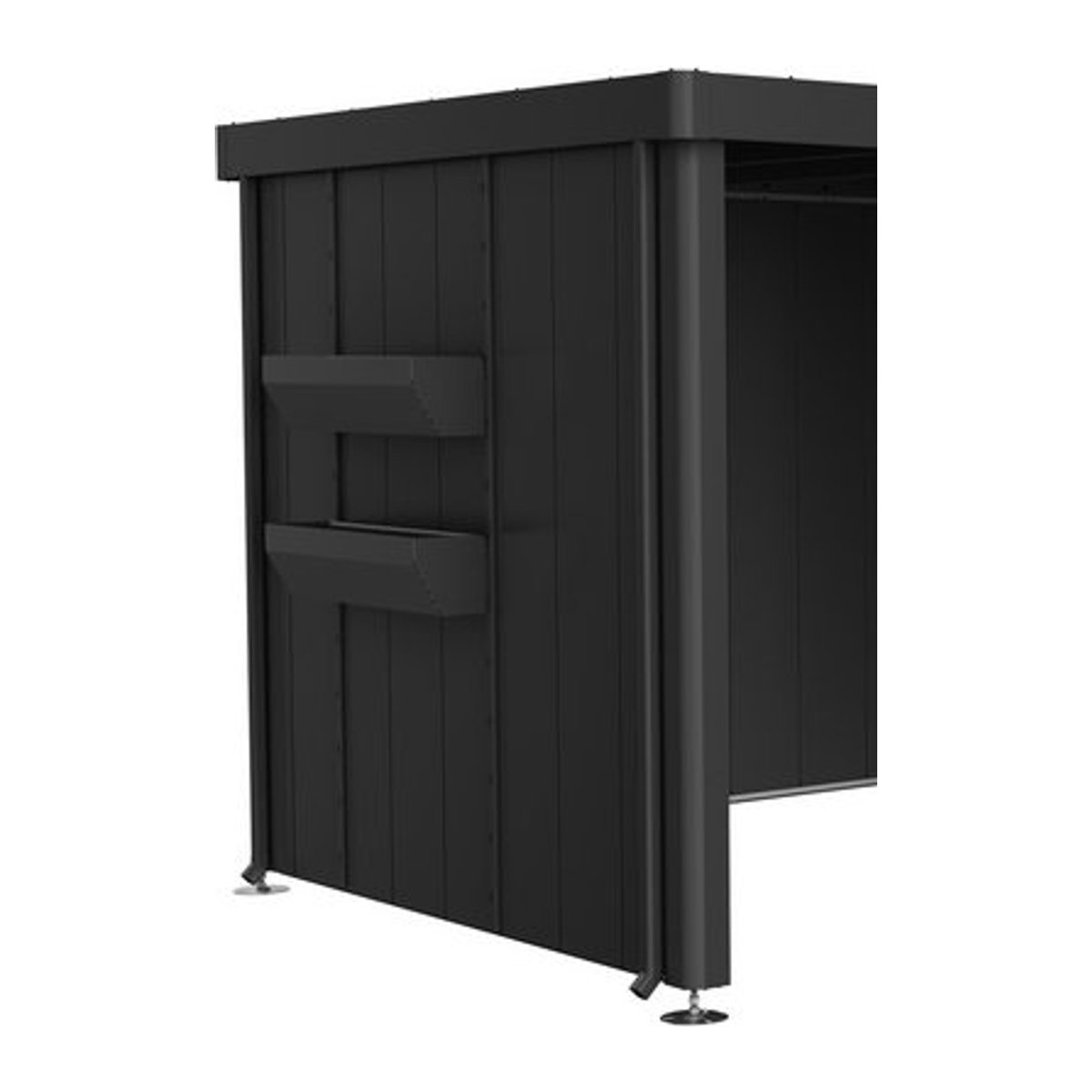 BIOHORT Blumenkasten Neo für Seitendach Gerätehaus Neo, B/L: 84 x 197 cm, dunkelgraumetallic - Bild 1