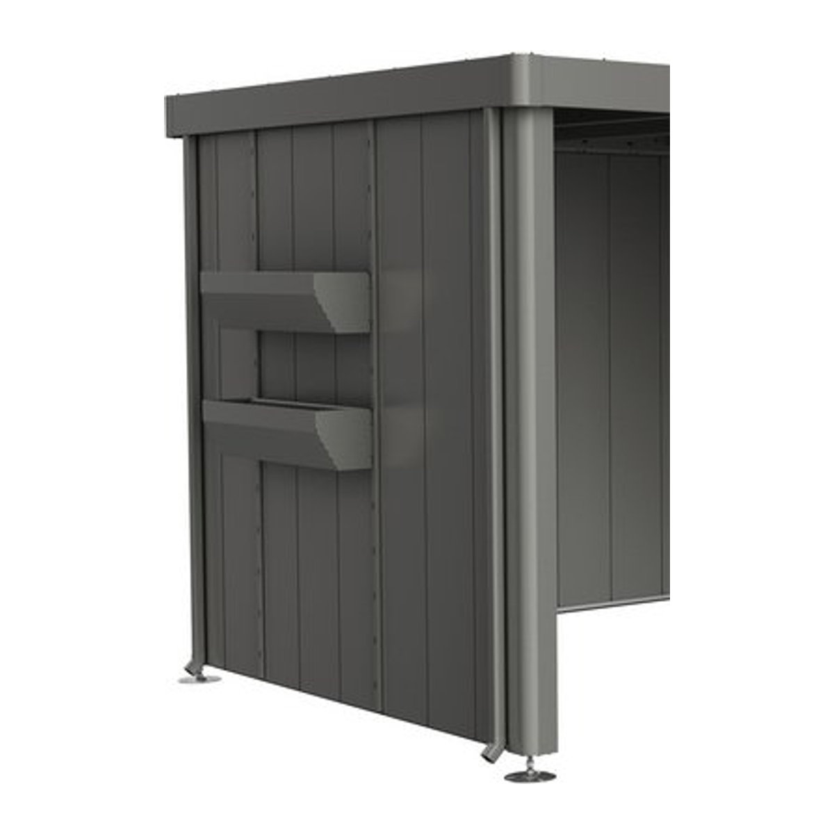 BIOHORT Blumenkasten Neo für Seitendach Gerätehaus Neo, quarzgraumetallic, B/L: 84 x 197 cm - Bild 1
