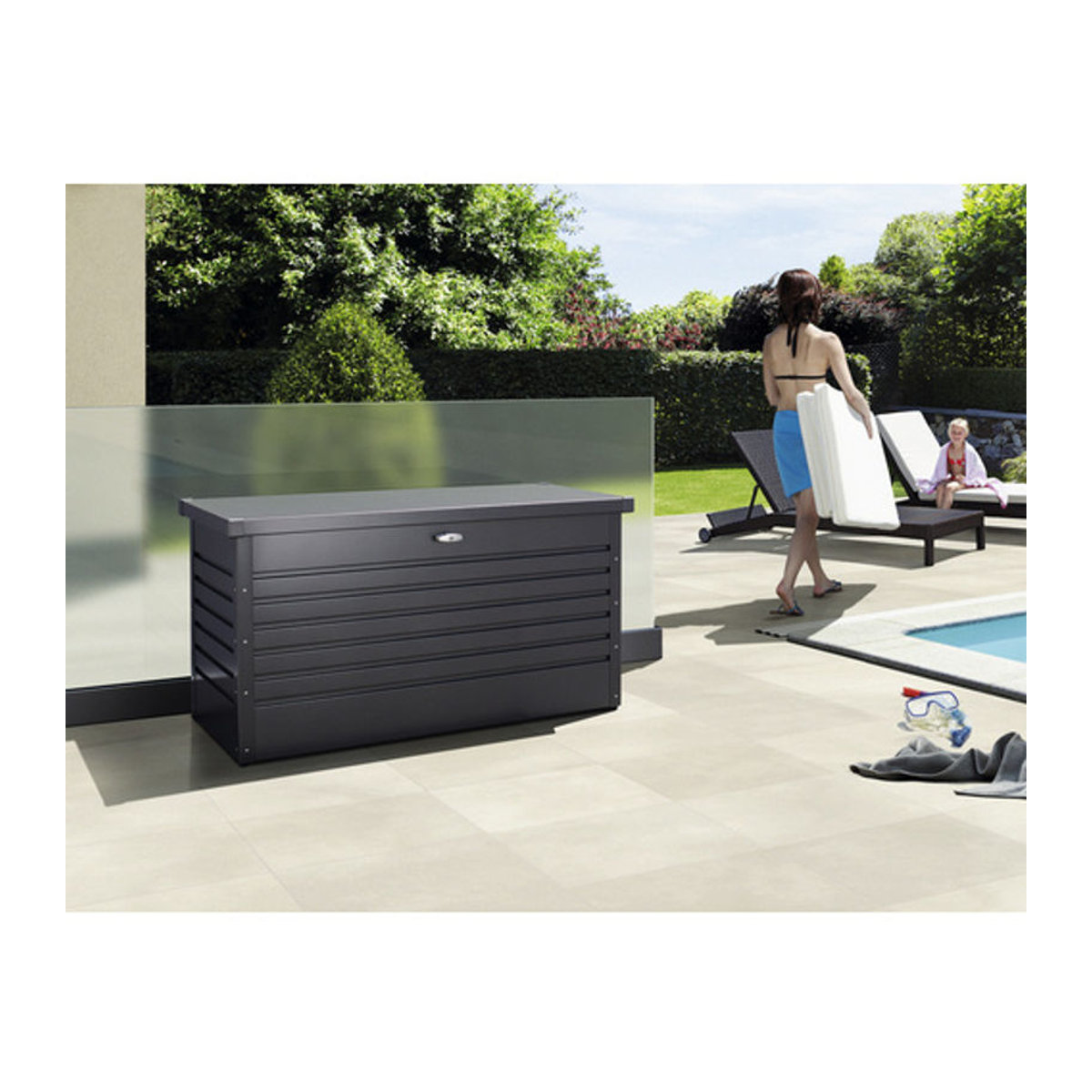 Biohort FreizeitBox Aufbewahrungsbox Dunkelgrau-Metallic B/H/T: 181 x 71 x 79 cm - Bild 2