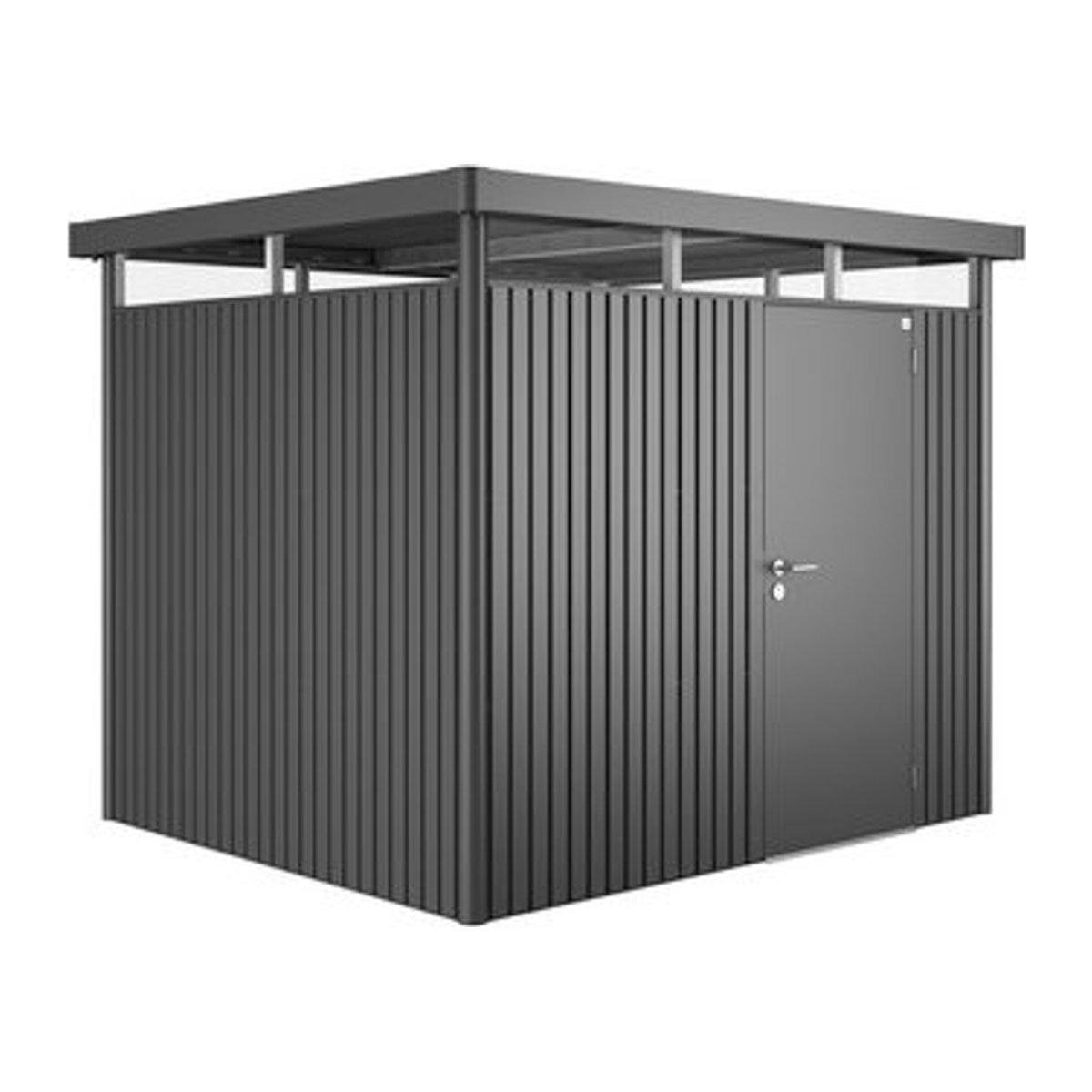 Biohort Gerätehaus HighLine aus Stahl in Grau und Anthrazit, B/H/T: 275 x 222 x 235 cm - Bild 1