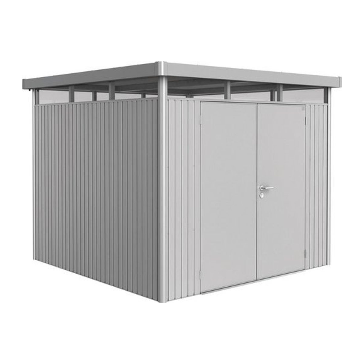 Biohort Gerätehaus HighLine aus Stahl in Silber, B/H/T: 275 x 222 x 261 cm - Bild 1