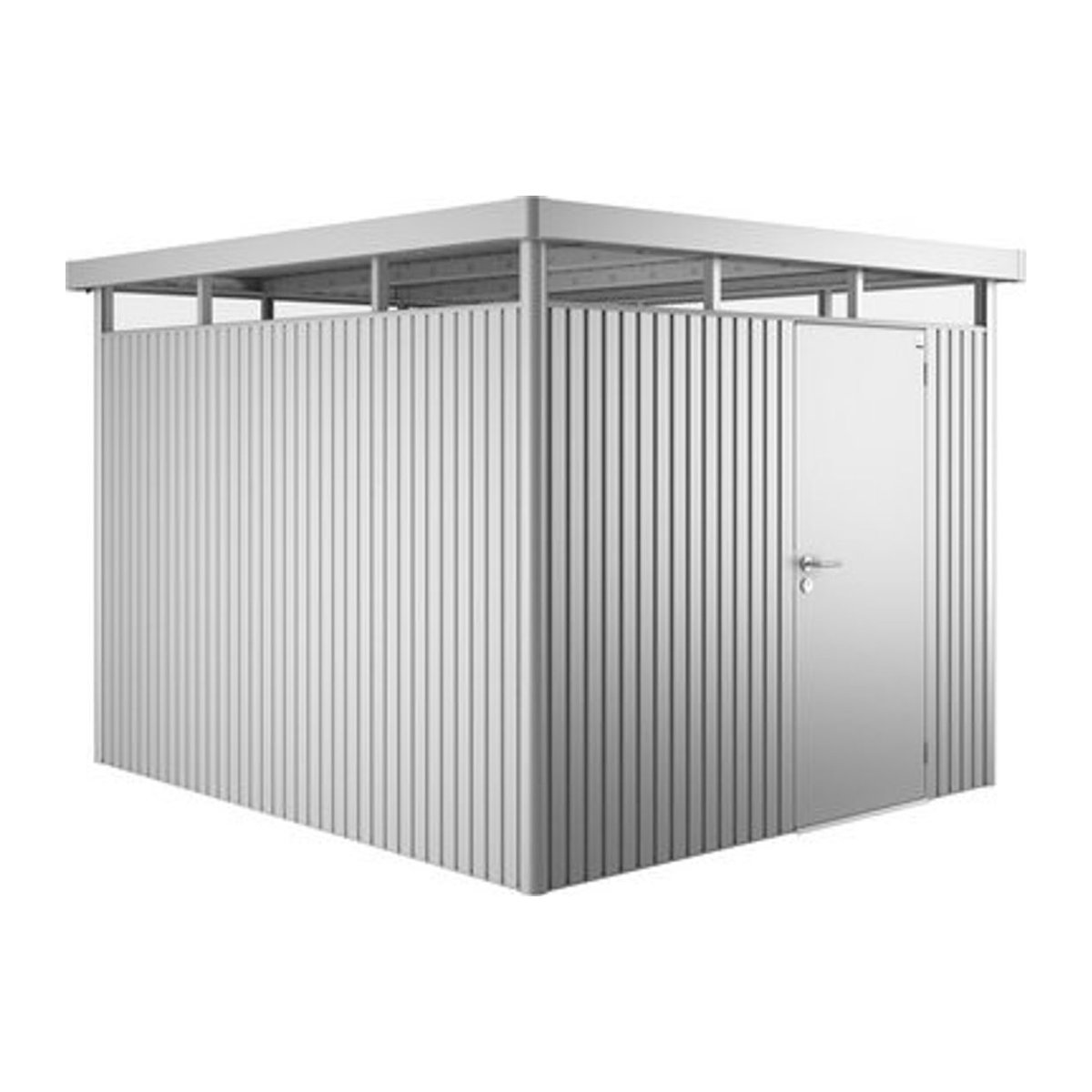 Biohort Gerätehaus HighLine aus Stahl in Silber, B/H/T: 275 x 222 x 315 cm - Bild 1