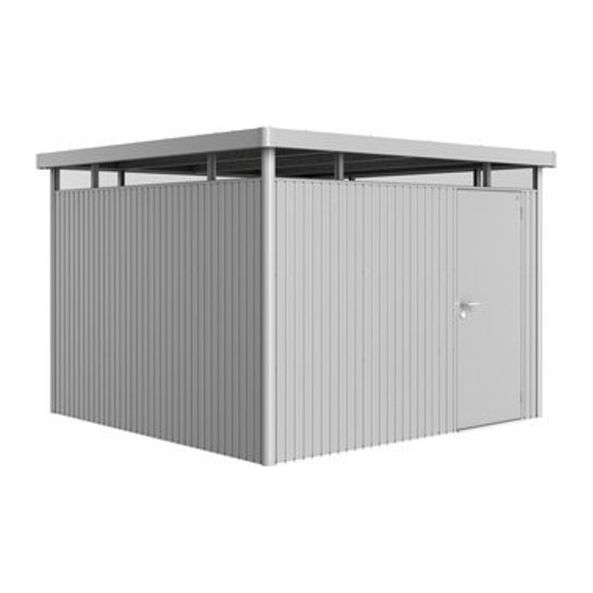 Biohort Gerätehaus Highline aus Stahl in Silber-Metallic und Grau, B/H/T: 314,3 x 221 x 314,3 cm - Bild 1