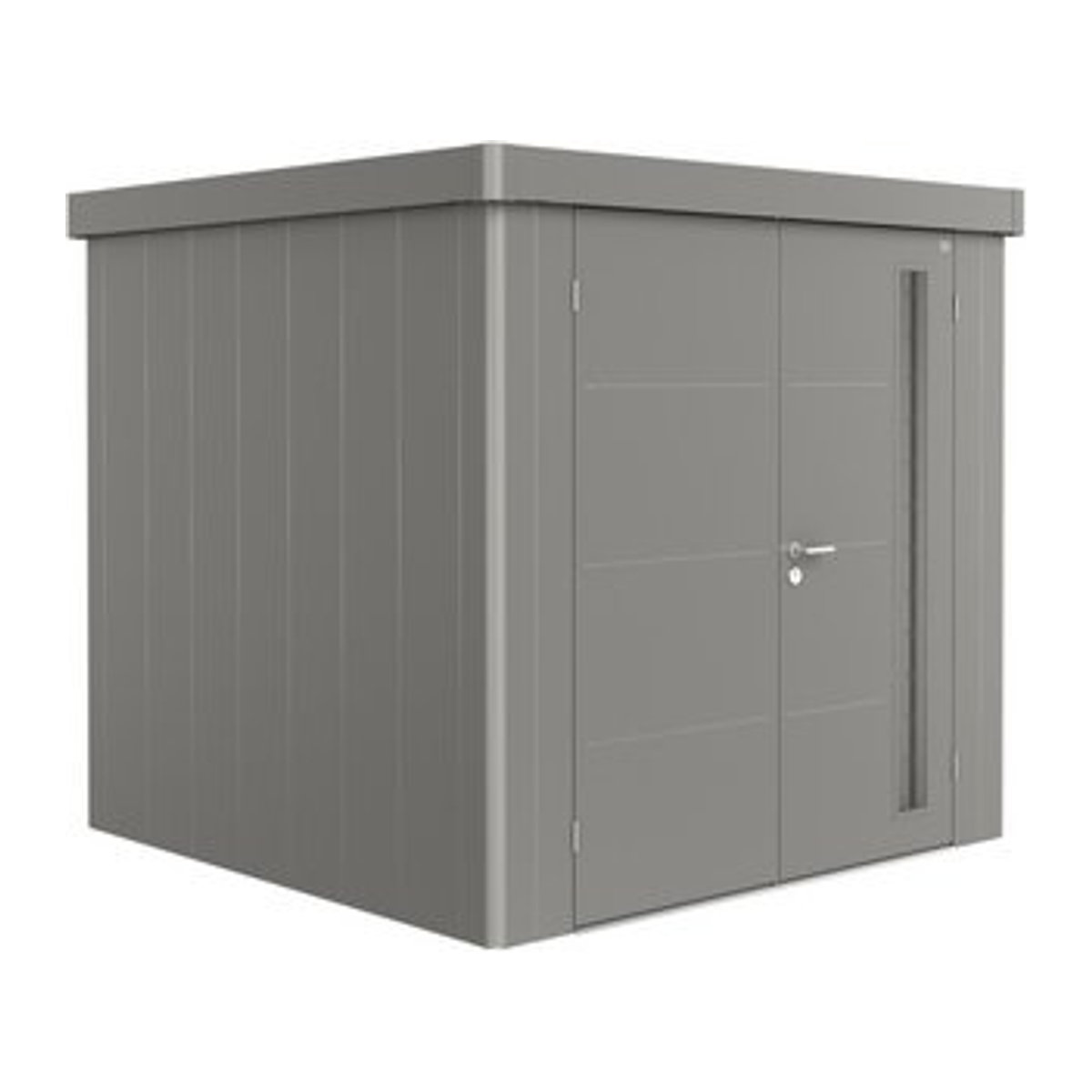 Biohort Gerätehaus Neo 2B aus Stahl in Grau B/H/T: 236 x 222 x 236 cm - Bild 1
