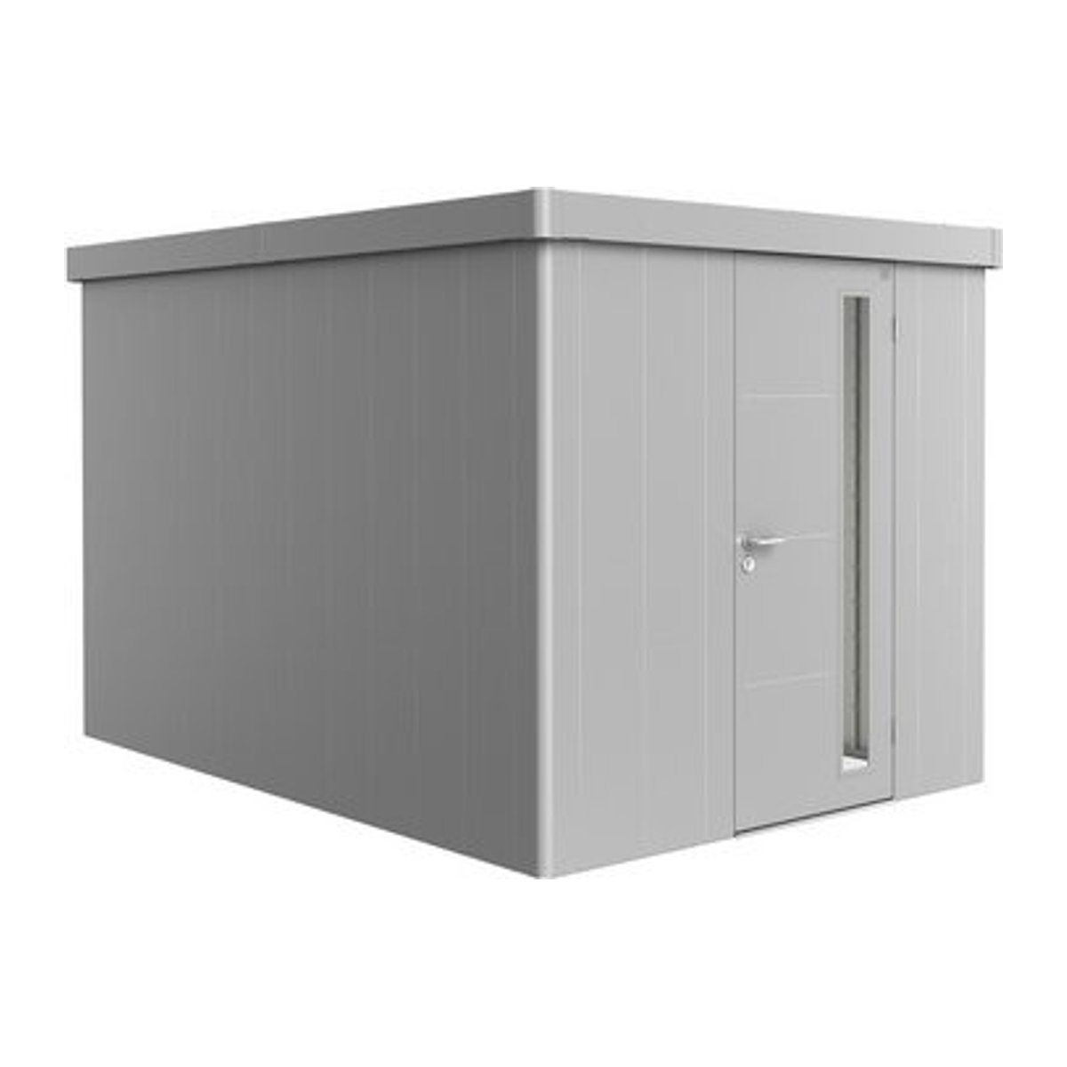 Biohort Gerätehaus Neo aus Metall in Silber und Grau, B/T: 236 x 348 cm - Bild 1