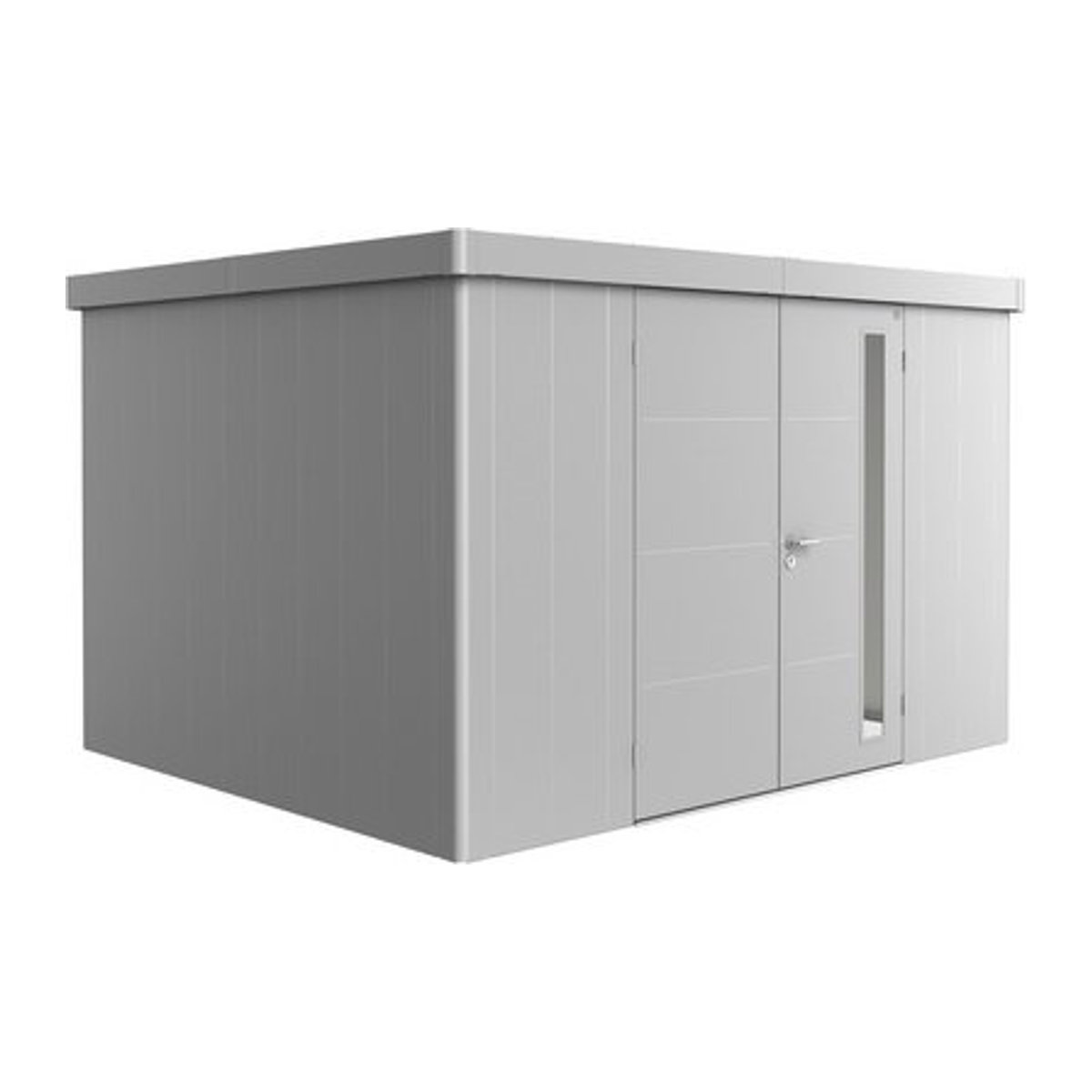 Biohort Gerätehaus Neo aus Metall in Silber und Grau B/T: 348 x 292 cm - Bild 1