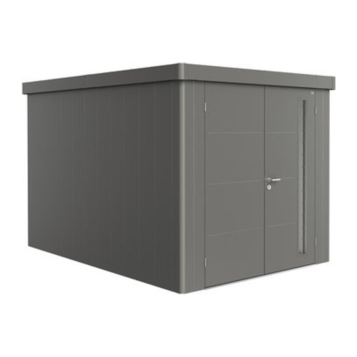 Biohort Gerätehaus Neo aus Stahl in Grau B/H/T: 236 x 222 x 348 cm - Bild 1