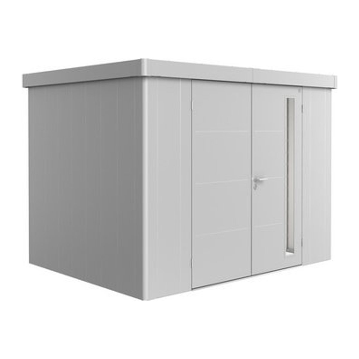 Biohort Gerätehaus Neo aus Stahl in Silber, B/H/T: 292 x 222 x 236 cm - Bild 1