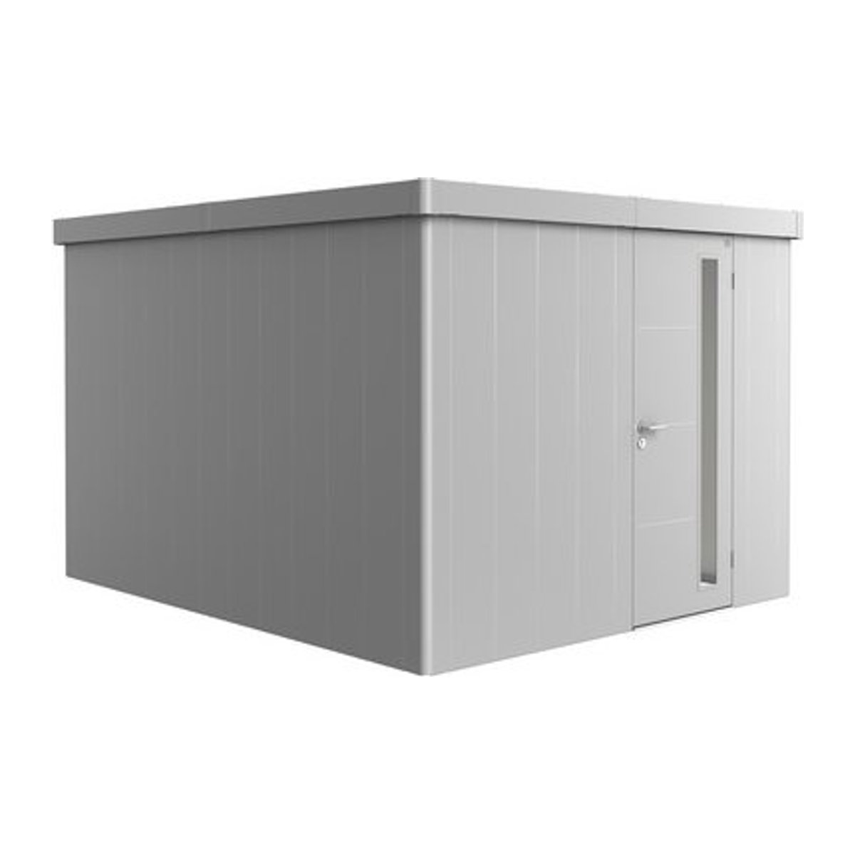 Biohort Gerätehaus Neo aus Stahl in Silber, B/H/T: 292 x 222 x 348 cm - Bild 1