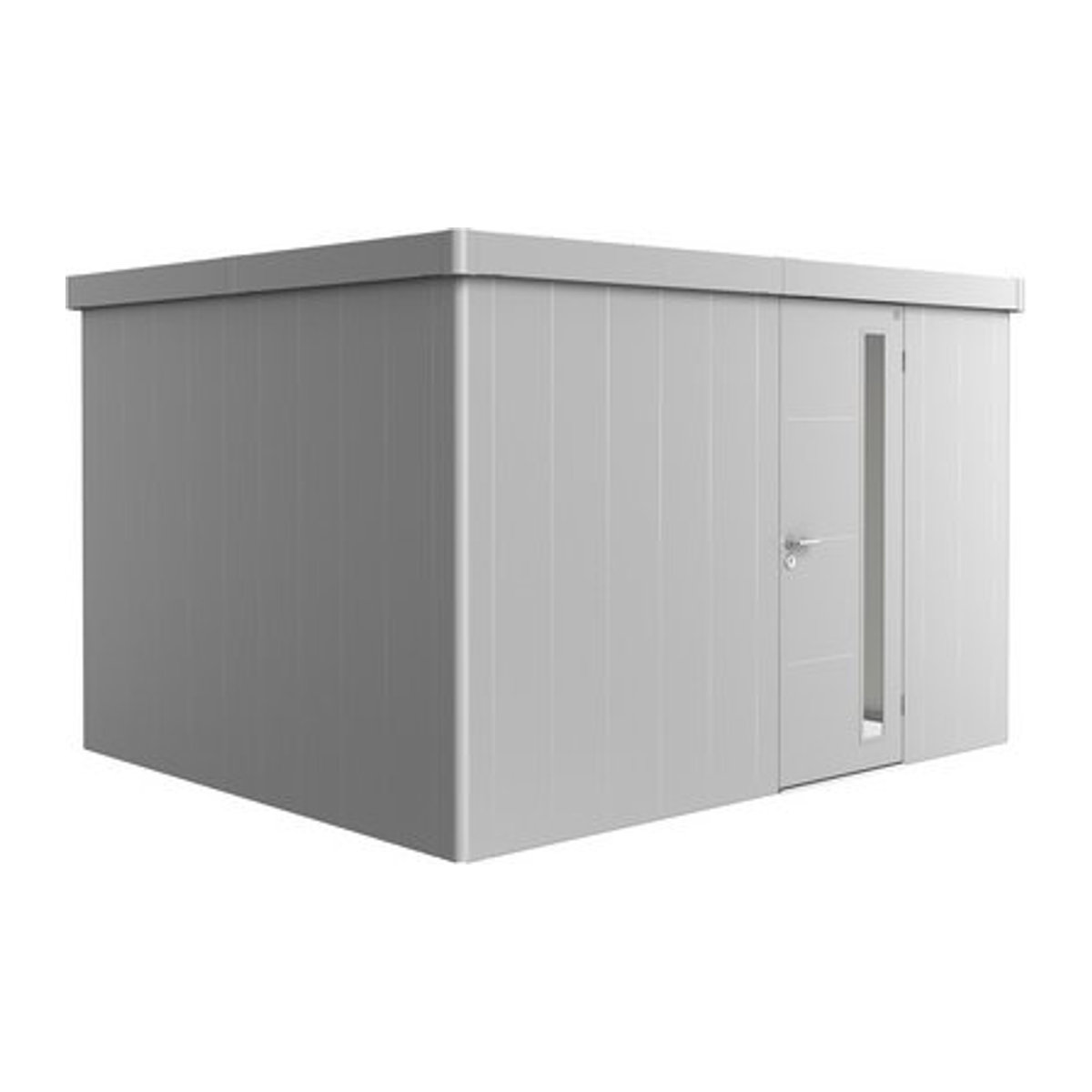 Biohort Gerätehaus Neo aus Stahl in Silber, B/H/T: 348 x 222 x 292 cm - Bild 1