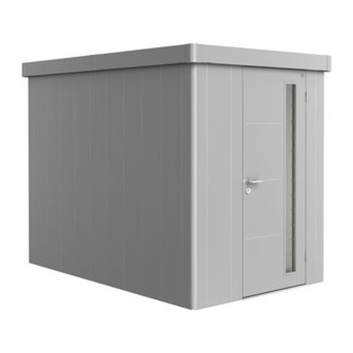 Biohort Gerätehaus Neo aus Stahl in Silber und Grau, B/H/T: 180 x 222 x 292 cm - Bild 1