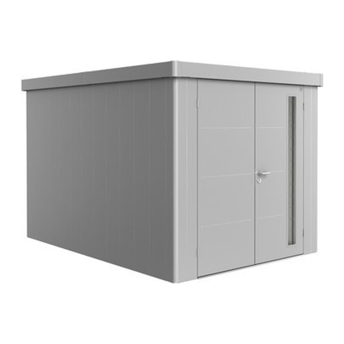 Biohort Gerätehaus Neo aus Stahl in Silber und Grau B/H/T: 236 x 222 x 348 cm - Bild 1