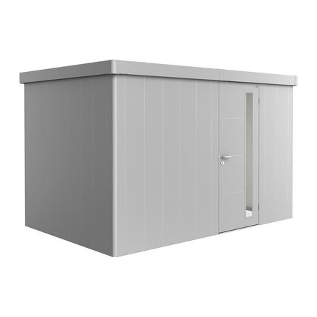 Biohort Gerätehaus Neo aus Stahl in Silber und Grau, B/H/T: 348 x 222 x 236 cm - Bild 1