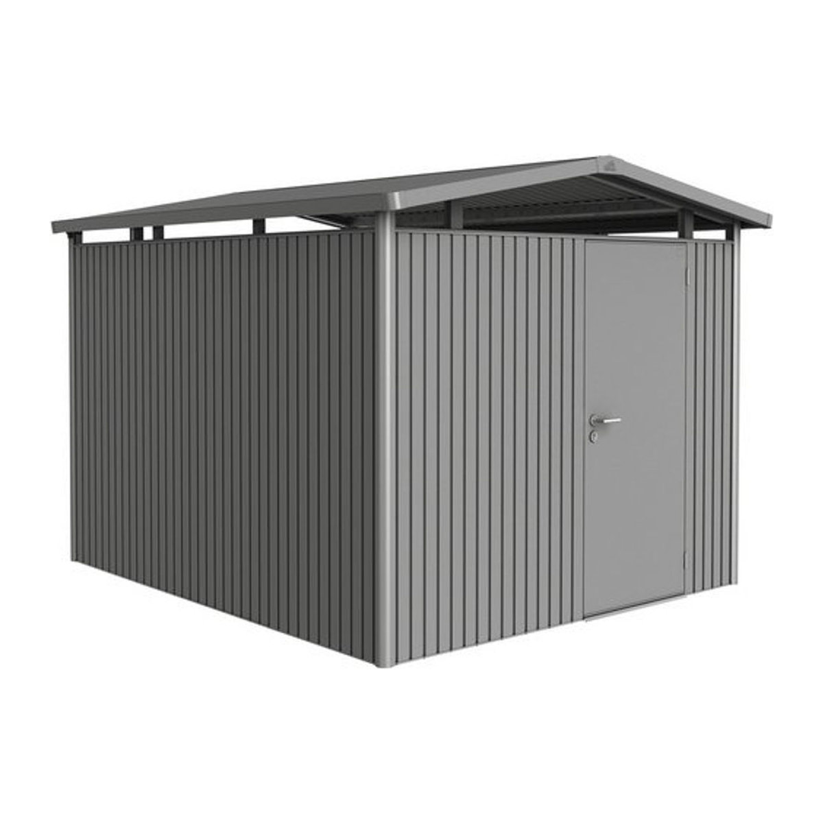 Biohort Gerätehaus Panorama aus Metall in Grau B/H/T: 273 x 227 x 318 cm - Bild 1