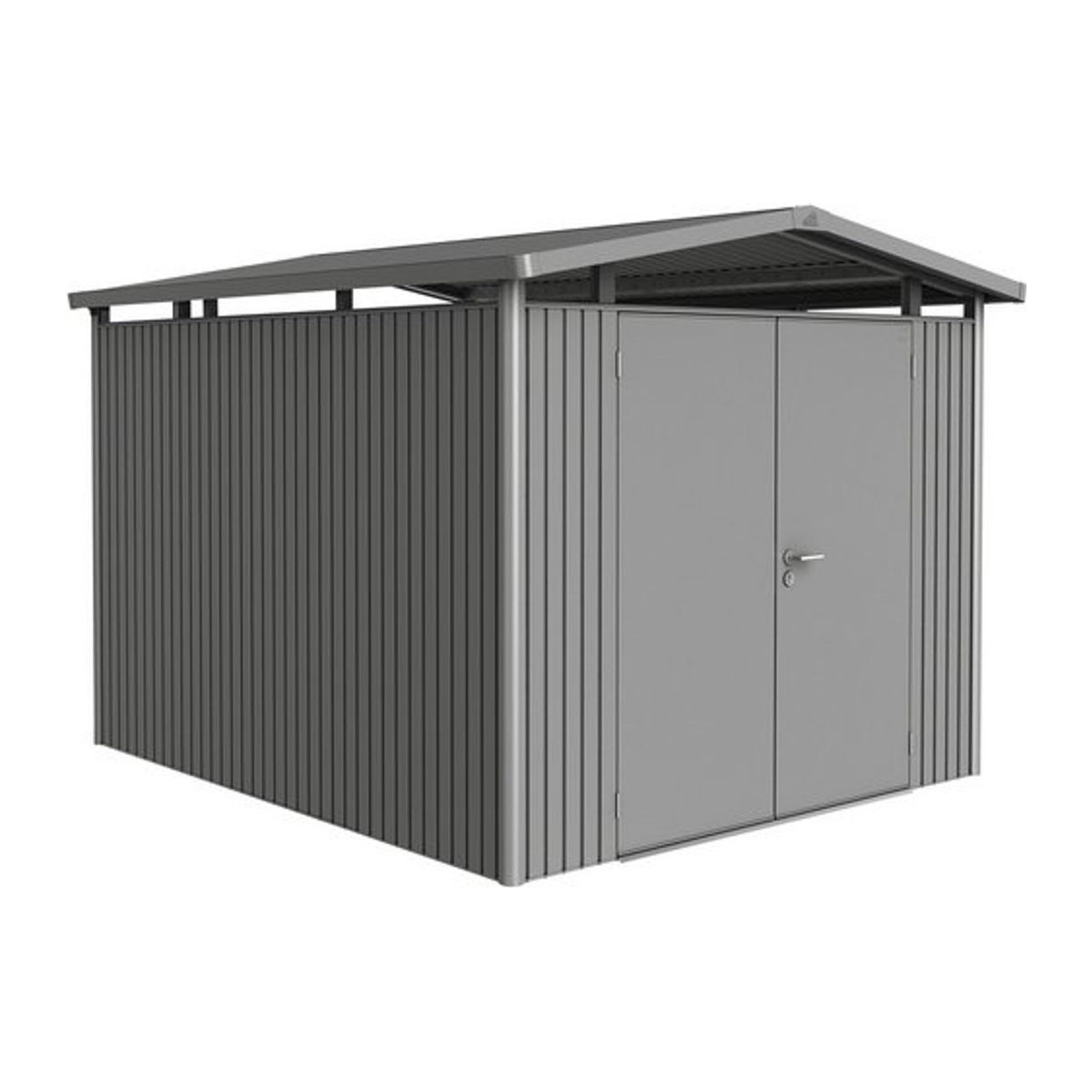 Biohort Gerätehaus Panorama aus Metall in Grau B/H/T: 273 x 227 x 318 cm - Bild 1