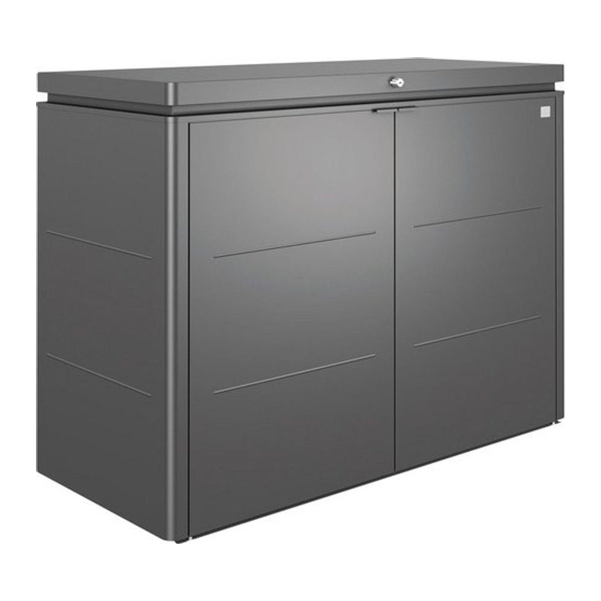 Biohort HighBoard Mülltonnen- und Geräteschrank Aufbewahrungsbox Dunkelgrau-Metallic B/H/T: 160 x 118 x 70 cm - Bild 1