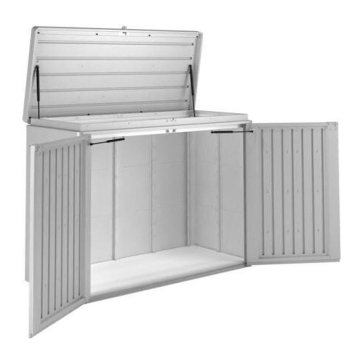 Biohort HighBoard Mülltonnen- und Geräteschrank in Quarzgrau Metallic, B/H/T: 160 x 118 x 70 cm, 1.150 Liter - Bild 2