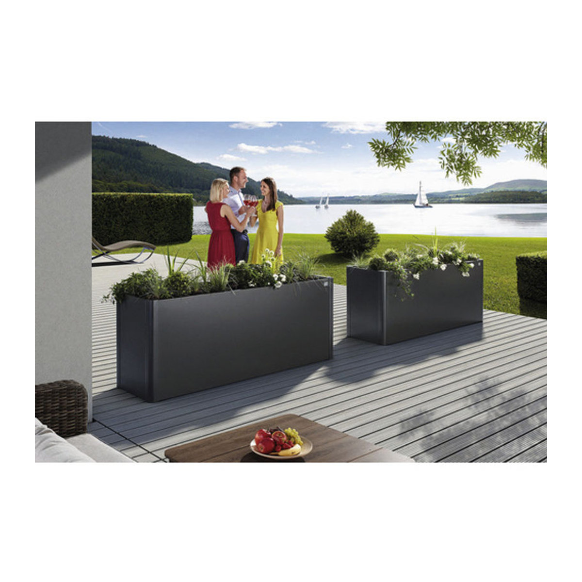 Biohort Hochbeet aus Metall in Grau und Anthrazit, B/H/L: 201 x 77 x 53 cm - Bild 3