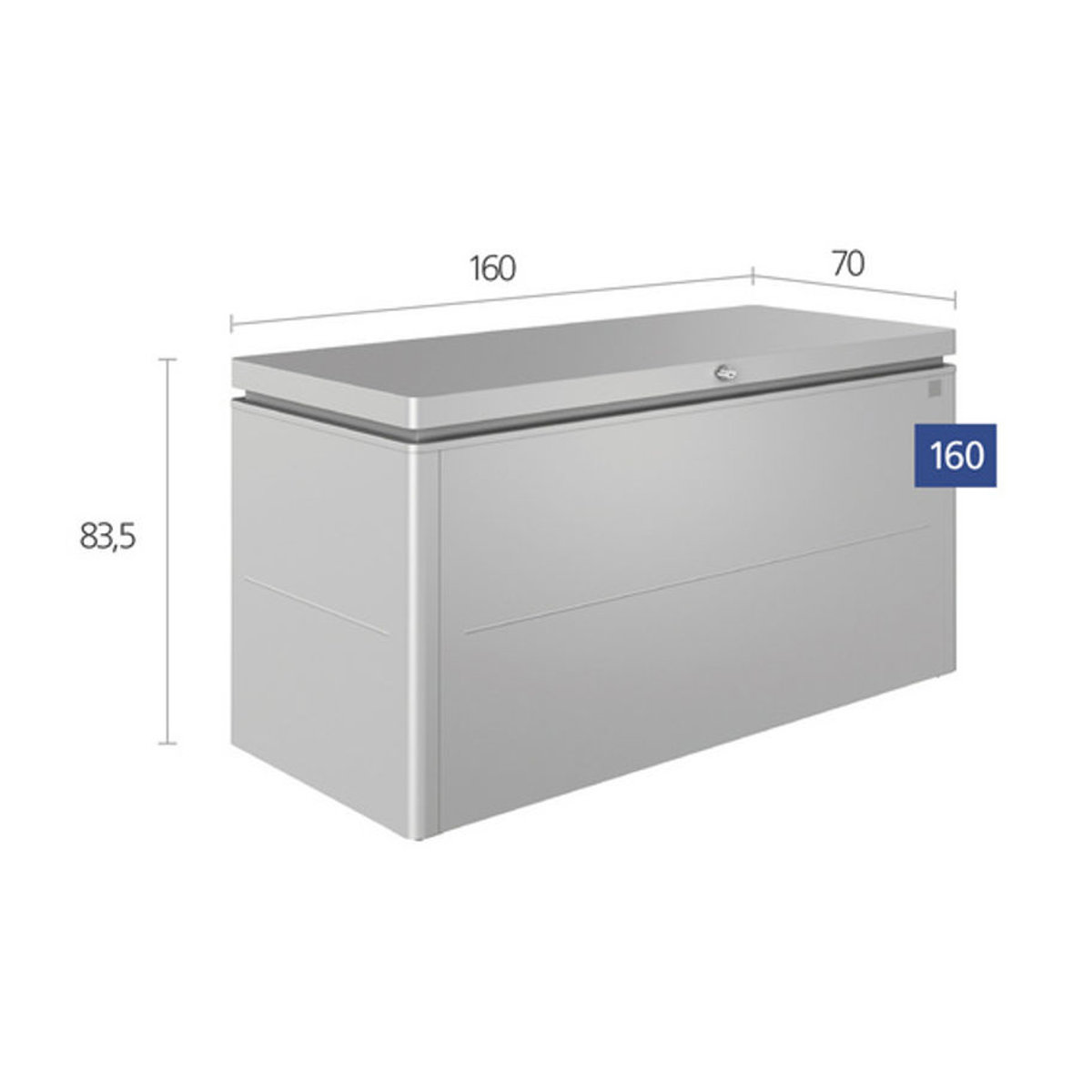Biohort LoungeBox Aufbewahrungsbox silber-metallic B/H/T: 160 x 83,5 x 70 cm - Bild 3