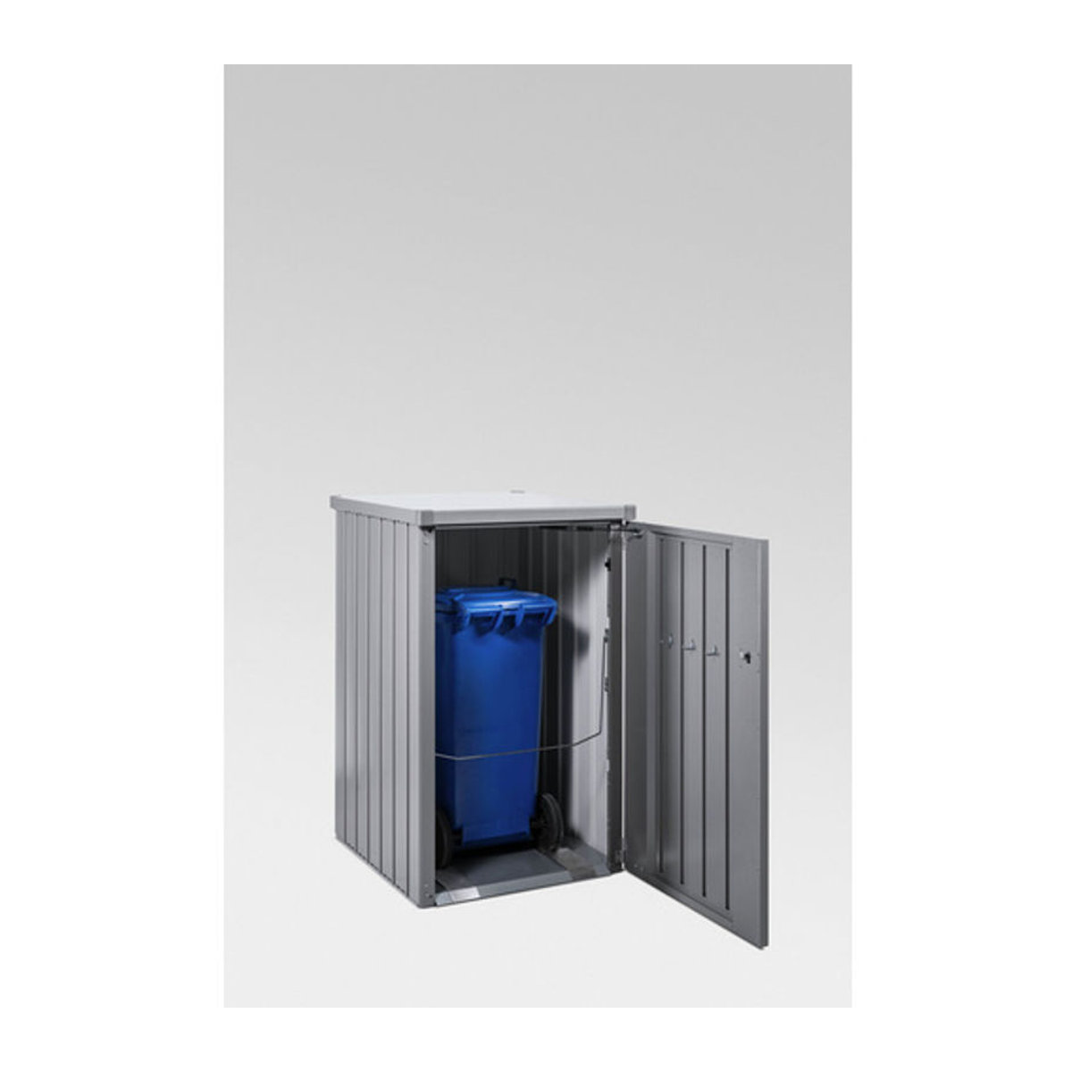 Biohort Mülltonnenbox Alex aus Stahlblech Silber-Metallic B/H/T: 80 x 129 x 88 cm 740 Liter - Bild 3