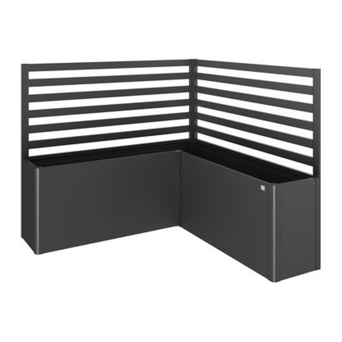 Biohort Rankgitter für Hochbeet in L-Form, 2 Stück, Metall, Grau/Anthrazit, B: 201 cm, H: 91 cm - Bild 1