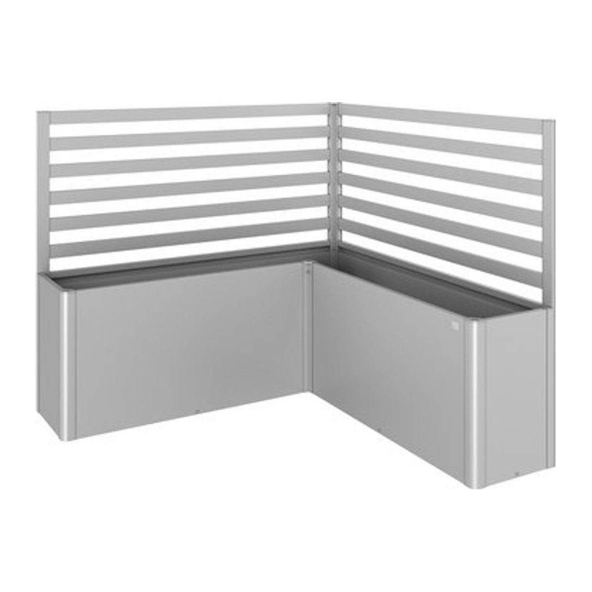 Biohort Rankgitter für Hochbeet in L-Form aus Metall, 2 Stück, Farbe: Silber, B/H: 201 x 91 cm - Bild 1