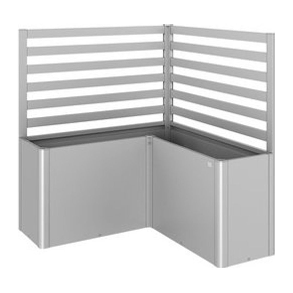 Biohort Rankgitter für Hochbeet in L-Form aus Metall, 2 Stück, Farbe: Silber, B x H: 152 x 91 cm - Bild 1