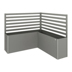 Biohort Rankgitter für Hochbeet in L-Form aus Metall, 2 Stück, Grau, B/H: 201 x 91 cm