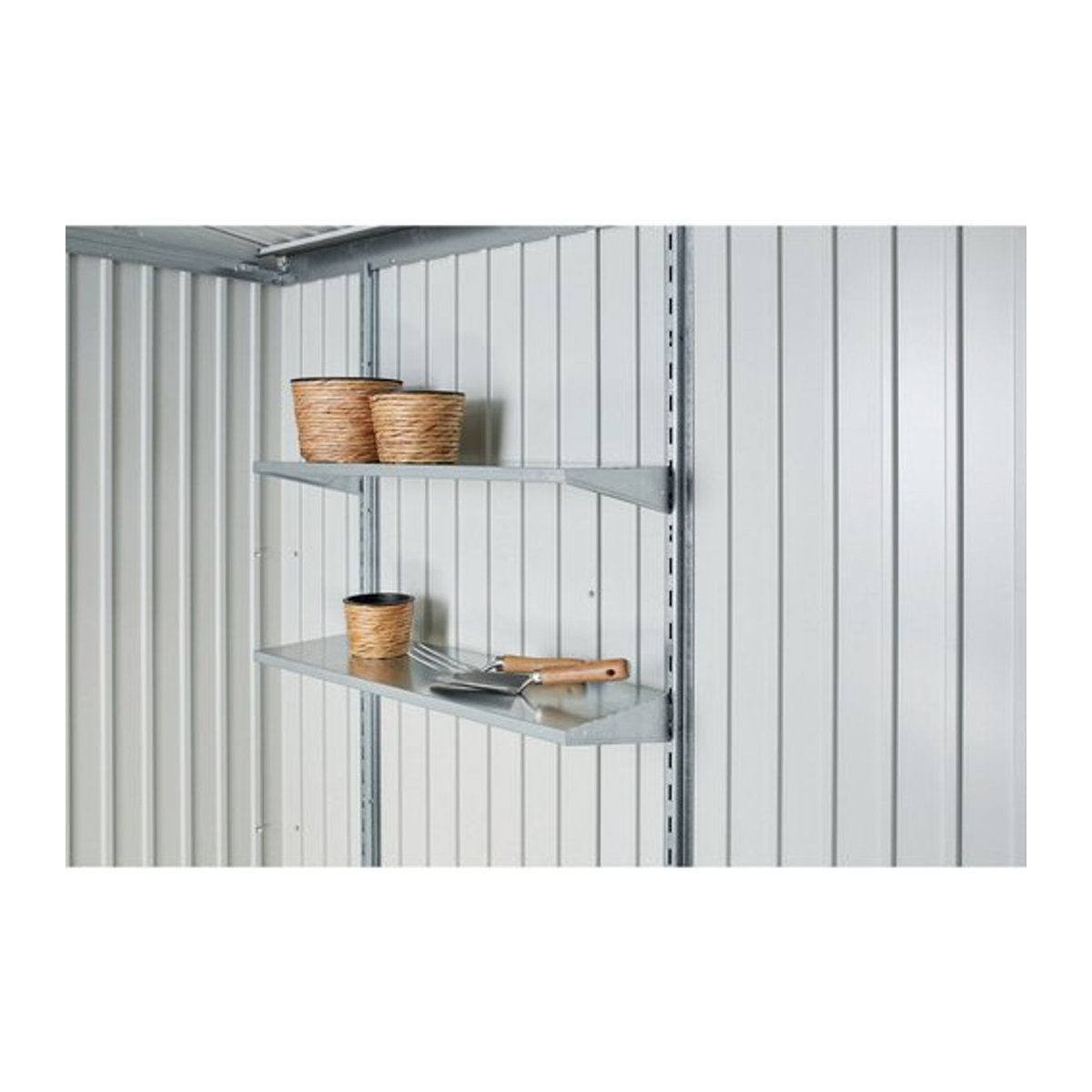 Biohort Regalböden Standard für Geräteschrank aus Stahl, 2 Stück, silberfarben, B: 72 cm, T: 24,5 cm - Bild 1