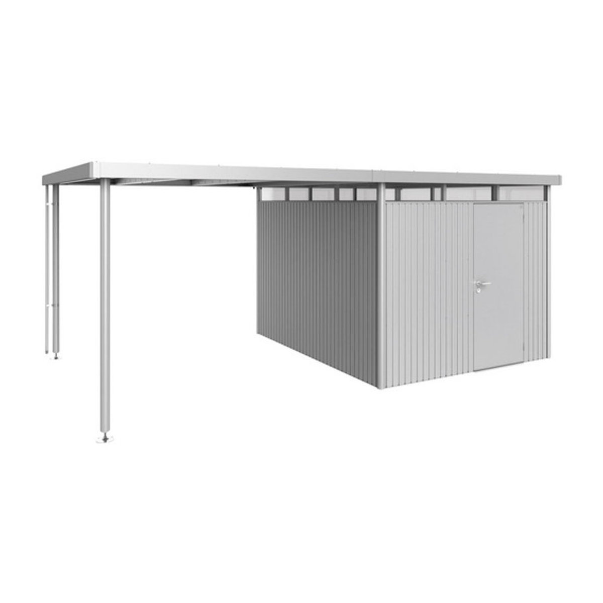 Biohort Seitendach HighLine aus Edelstahl und Stahlblech in Silber, B/T/H: 282 x 315 x 222 cm - Bild 2