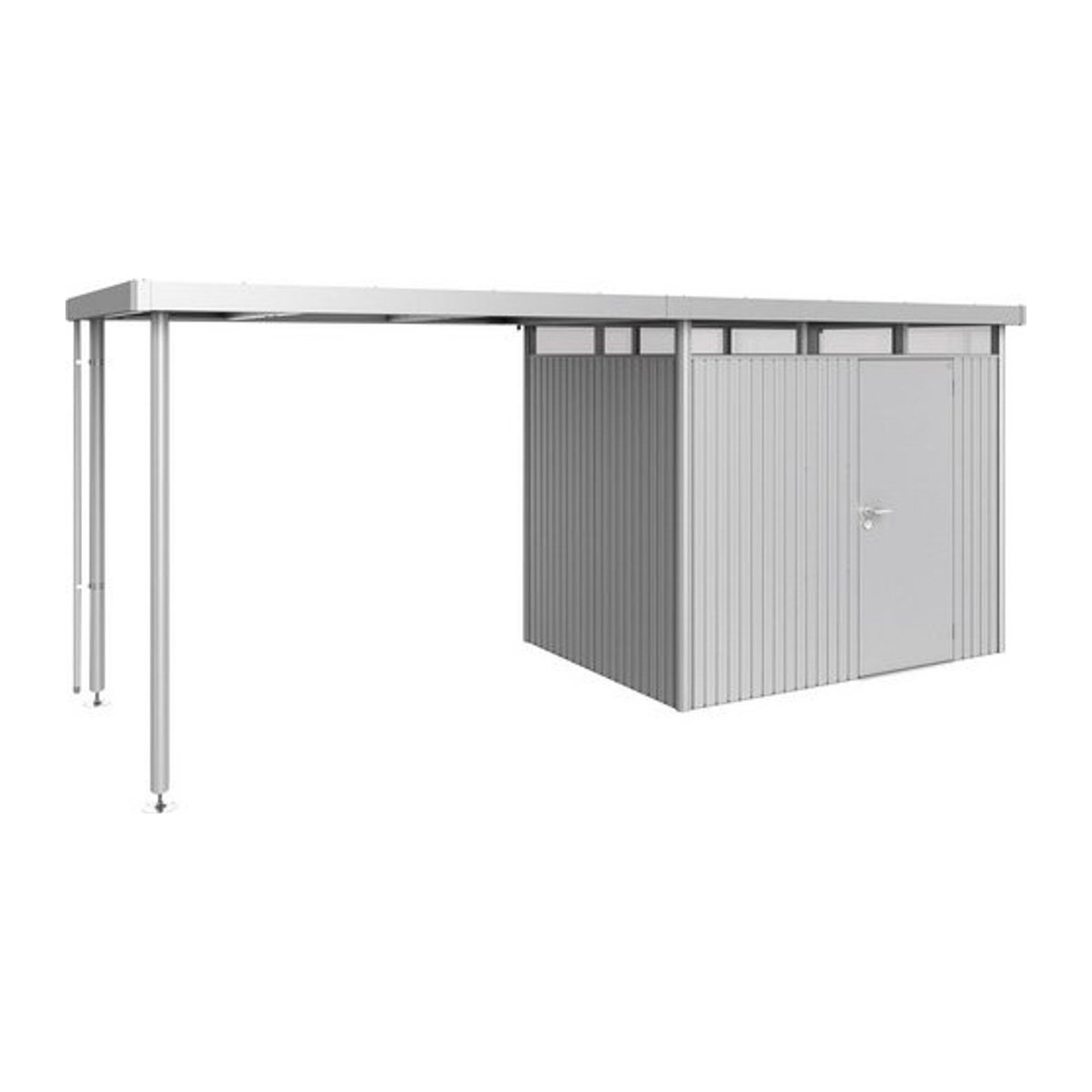 Biohort Seitendach HighLine aus Stahlblech und Edelstahl in Silber, B/T/H: 282 x 195 x 222 cm - Bild 1