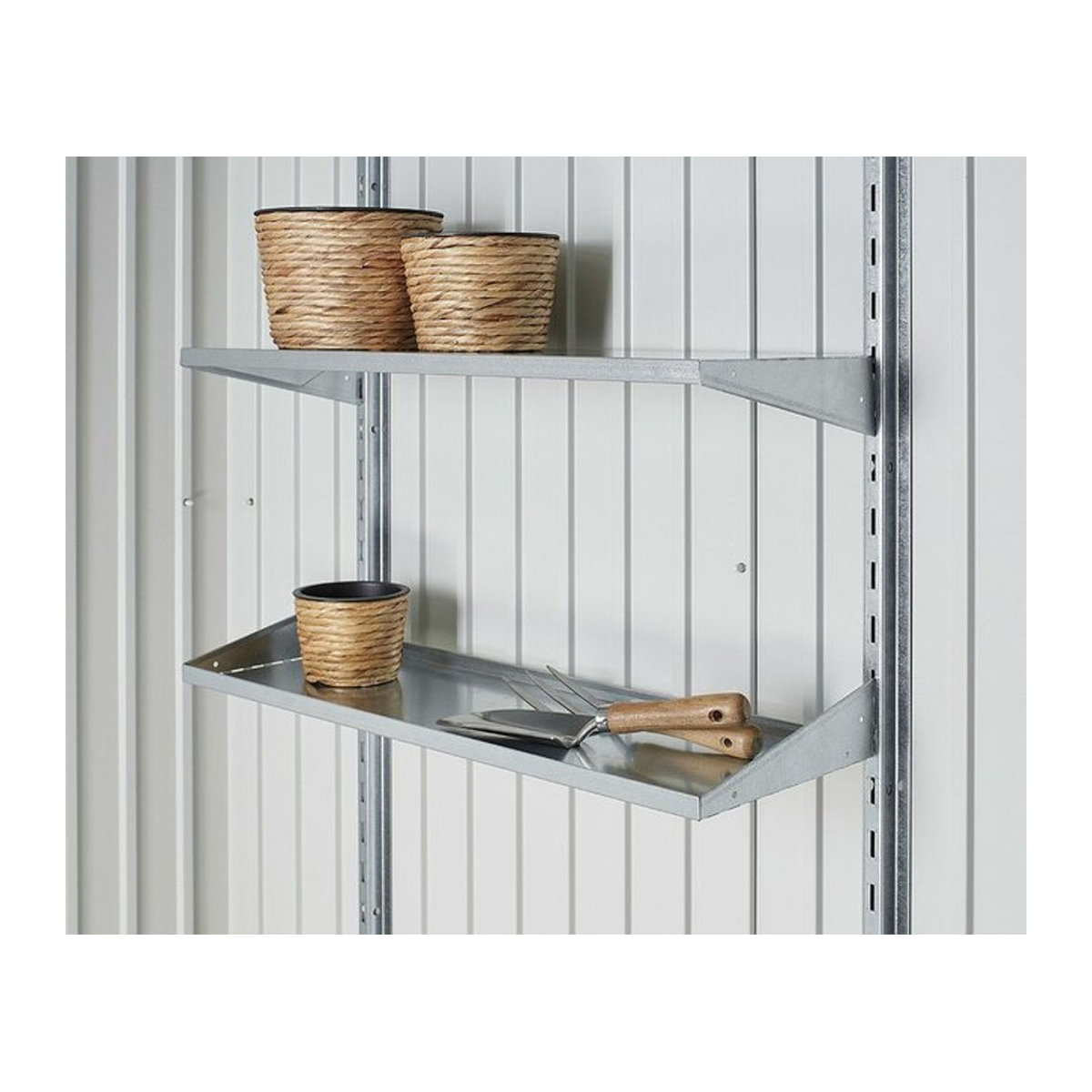 Biohort Set aus 4 Regalböden Standard für Geräteschrank HighLine und Europa, aus Stahl, silberfarben, B: 72 cm, T: 24,5 cm - Bild 2