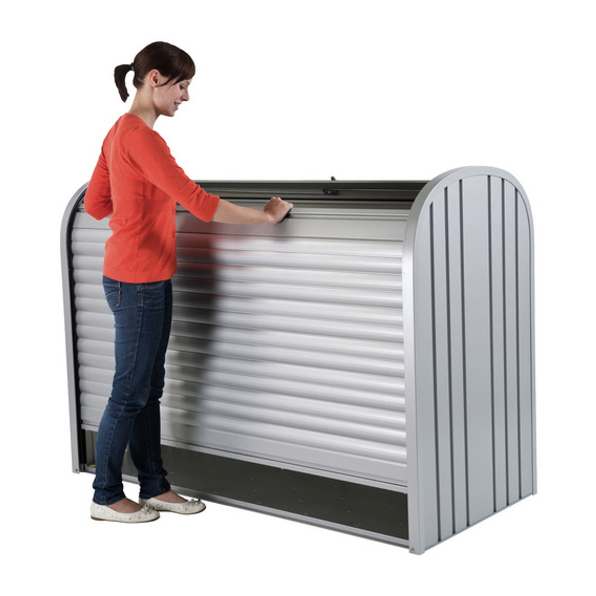 Biohort StoreMax Mülltonnen- und Geräteschrank in Grau mit 2.080 Litern Volumen, B/H/T: 190 x 136 x 97 cm - Bild 3