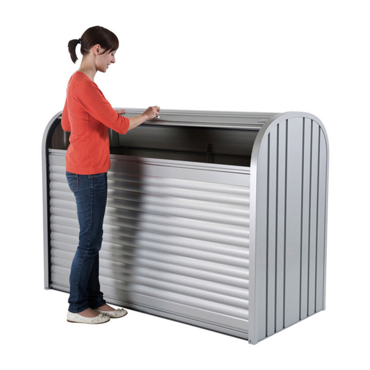 Biohort StoreMax Mülltonnen- und Geräteschrank in Grau, Volumen: 1.200 Liter, B/H/T: 163 x 120 x 78 cm - Bild 3