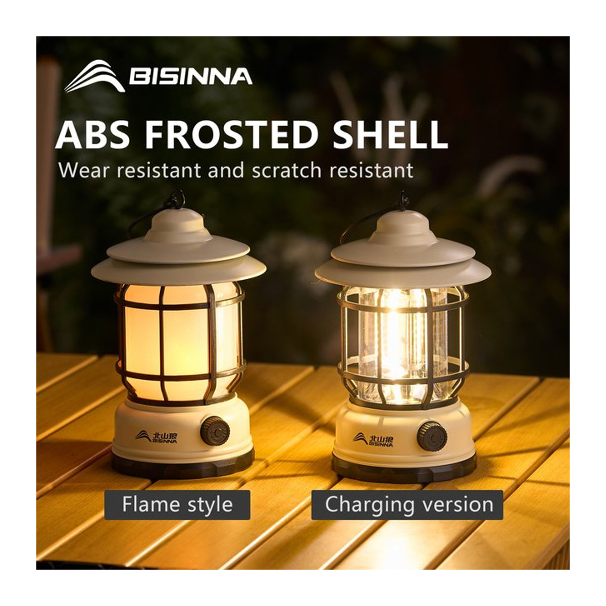 BISINNA Camping Lichter Retro Atmosphäre Lichter wasserdicht und wiederaufladbar - Bild 1