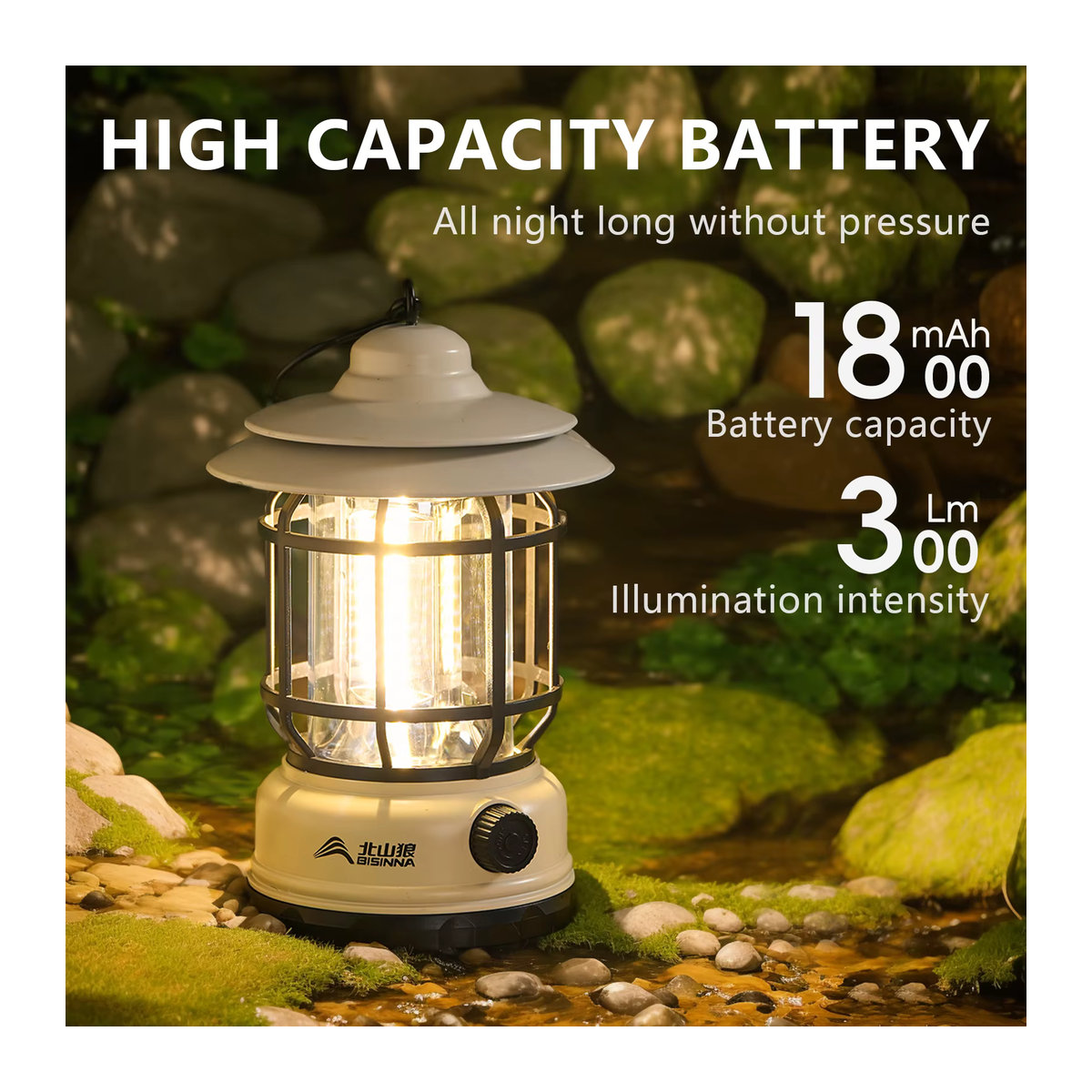 BISINNA Camping Lichter Retro Atmosphäre Lichter wasserdicht und wiederaufladbar - Bild 2