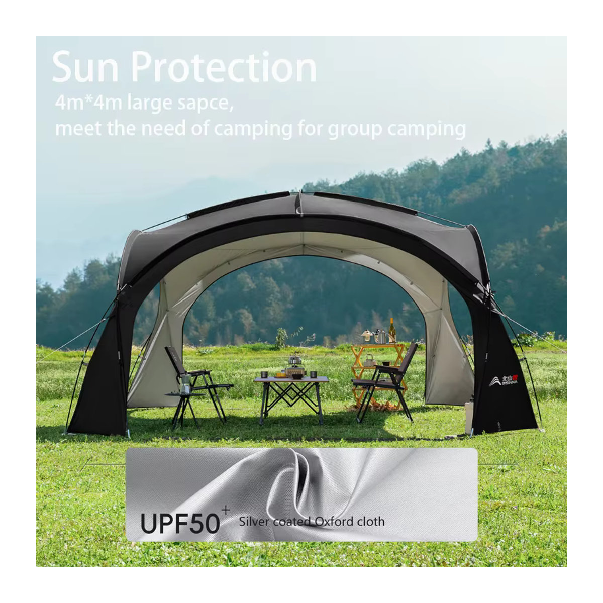 Bisinna Outdoor Camping Kuppel Zelt Luxus Rundzelt mit Baldachin für Garten und Picknick - Bild 3