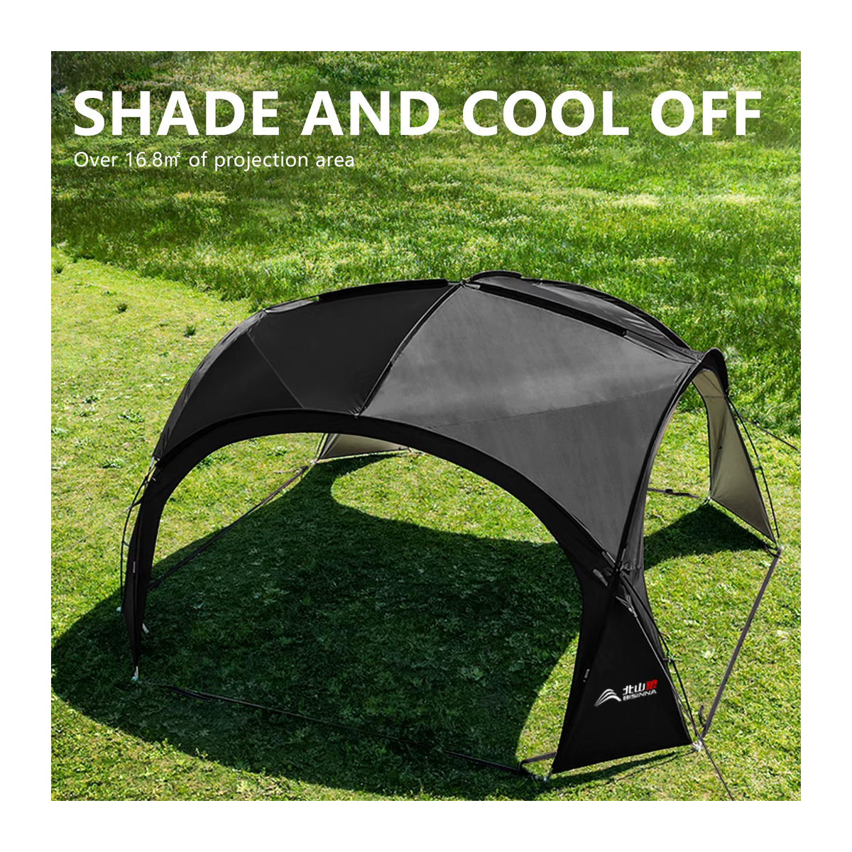 Bisinna Outdoor Camping Kuppel Zelt Luxus Rundzelt mit Baldachin für Garten und Picknick - Bild 5