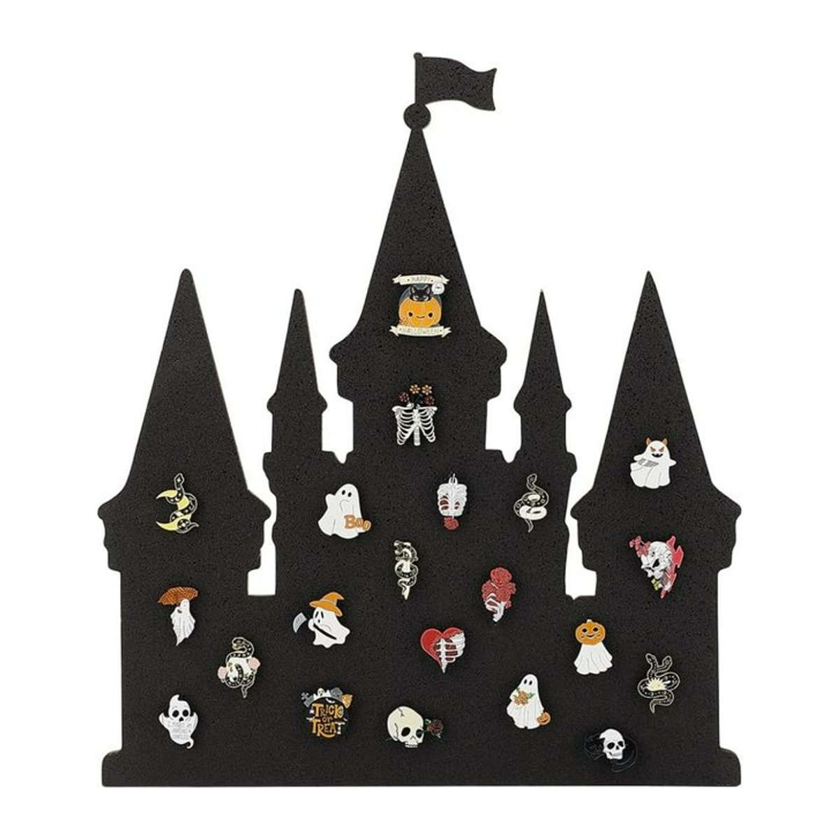 Black Castle Korktafel Pin Board in Schwarz, wandmontierte Pinnwand für Brosche und Pin Collection, rechteckig - Bild 1