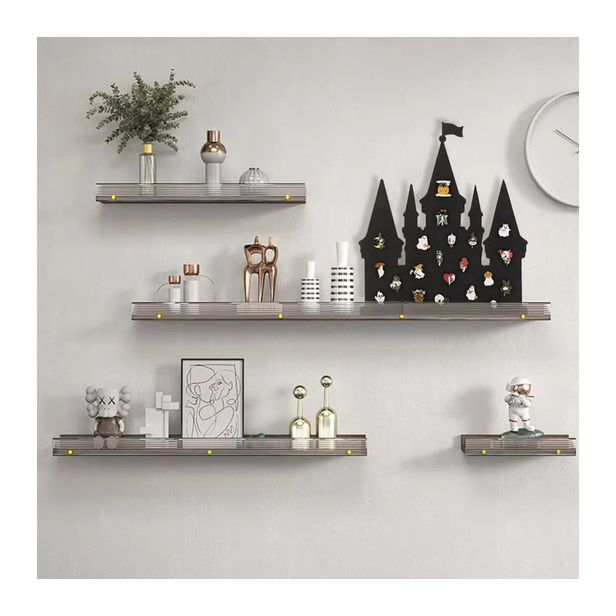 Black Castle Korktafel Pin Board in Schwarz, wandmontierte Pinnwand für Brosche und Pin Collection, rechteckig - Bild 6