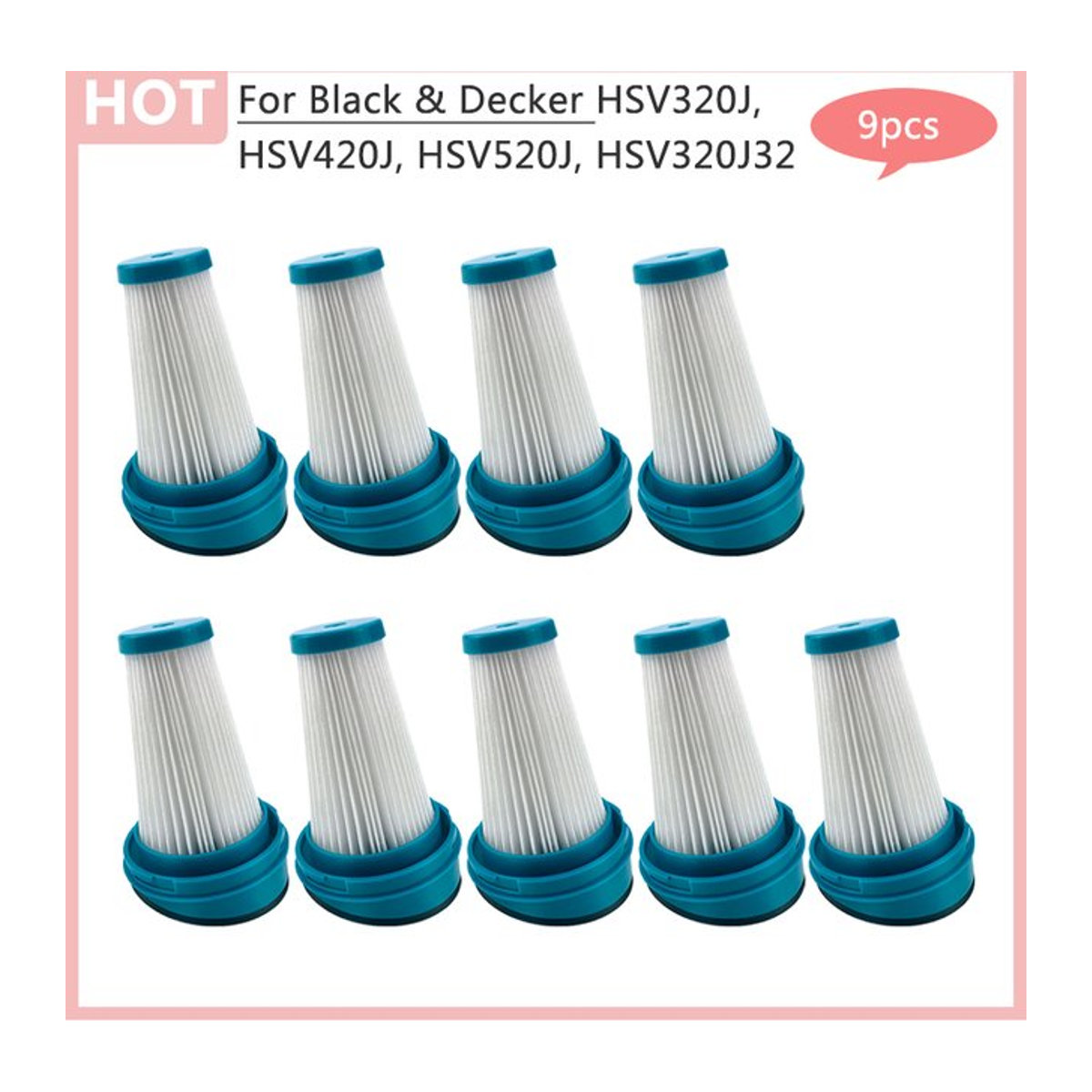 Black & Decker Hepa-Filter Ersatzteil in Blau für Staubsauger HSV320J, HSV420J und HSV520J - Bild 1