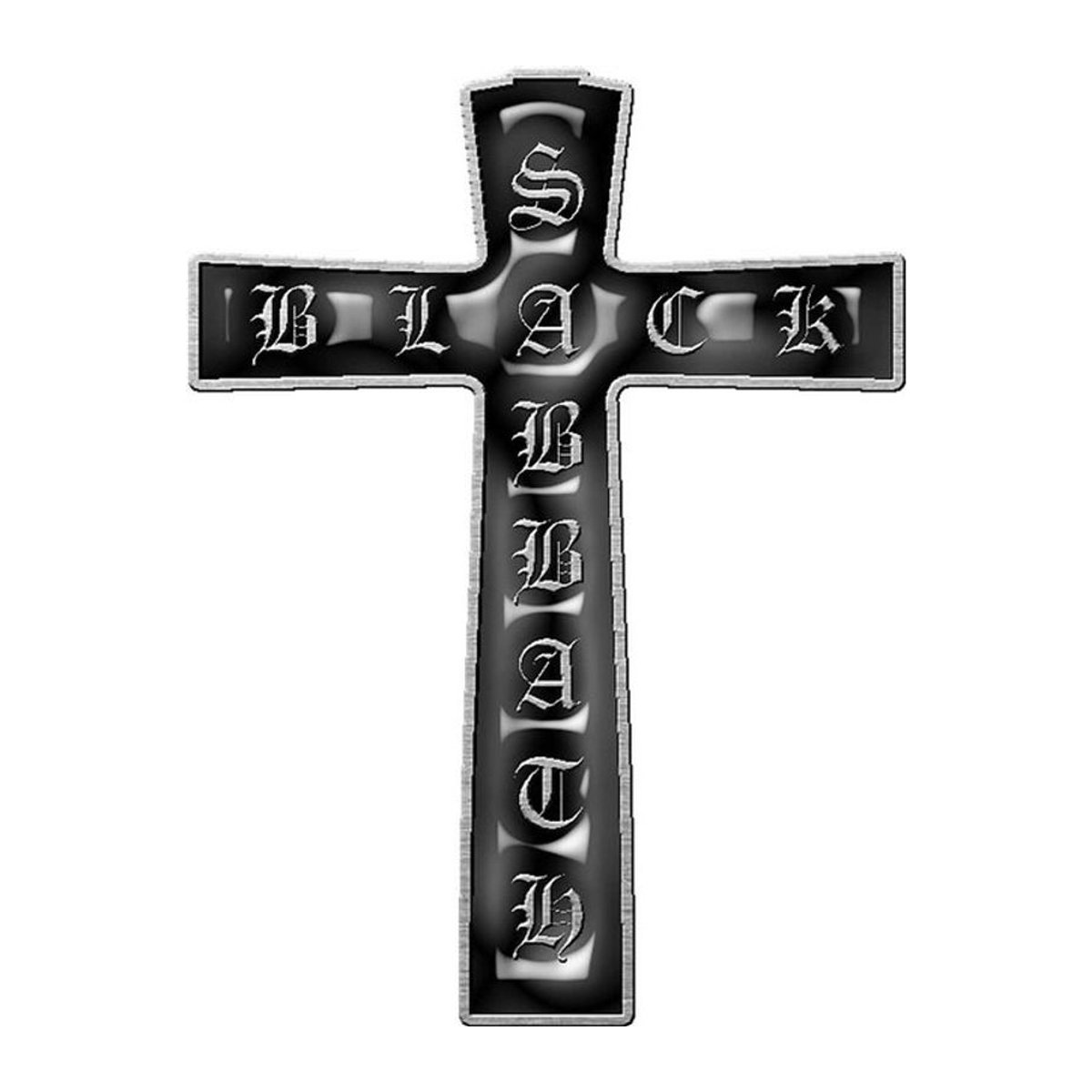 Black Sabbath Emaille-Kreuzabzeichen aus Metall in Schwarz/Grau - Bild 1