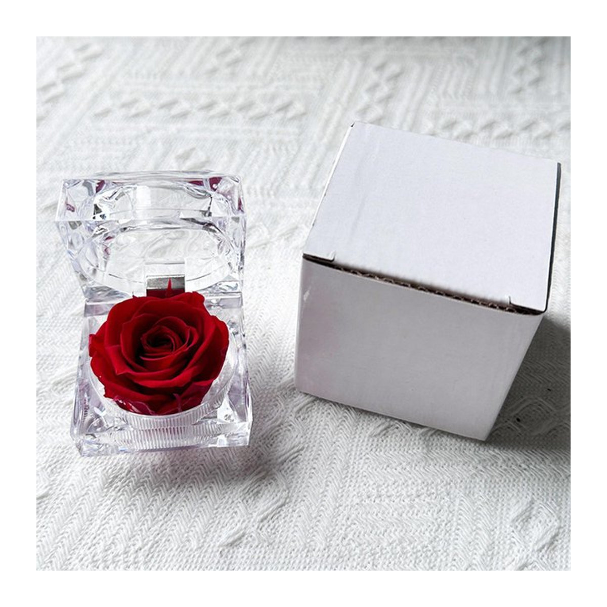 Blackrose Konservierte Rose in roter Farbe mit Geschenkbox mit Schublade - Bild 1