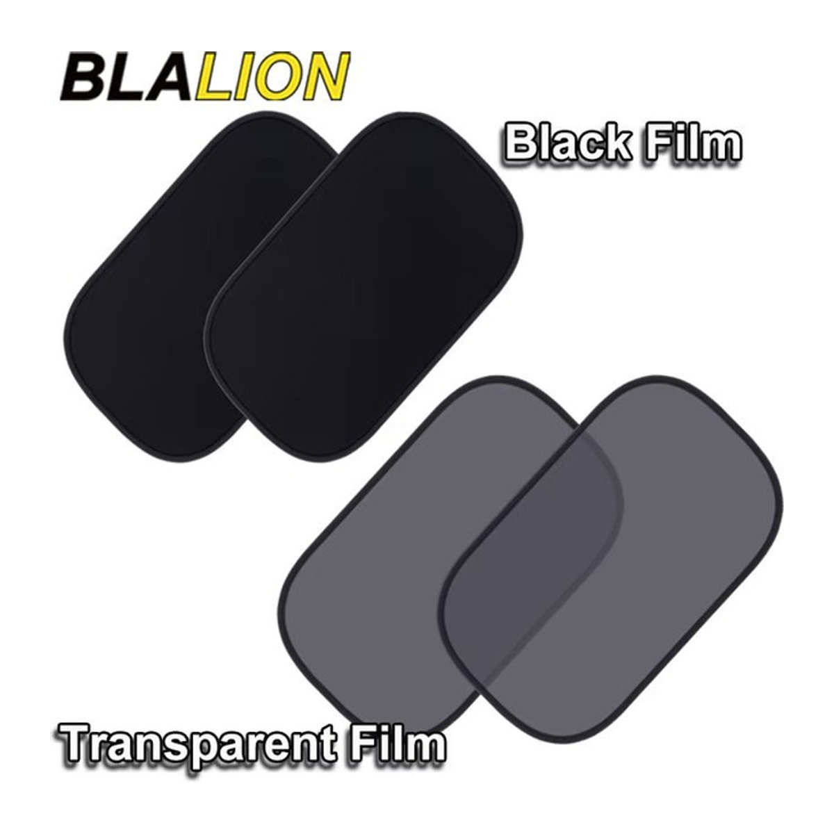 BLALION 2er-Set Auto-Fenster-Sonnenschutz aus Textil und Kunststoff, Schwarz, Rechteckig, ideal als Baby-Sonnenschutz für Seitenfenster - Bild 1