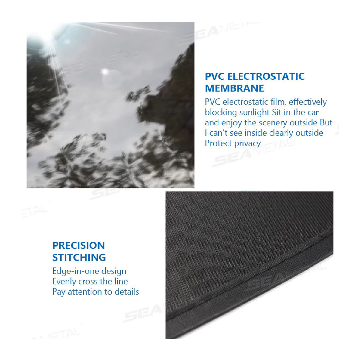 BLALION 2er-Set Auto-Fenster-Sonnenschutz aus Textil und Kunststoff, Schwarz, Rechteckig, ideal als Baby-Sonnenschutz für Seitenfenster - Bild 2