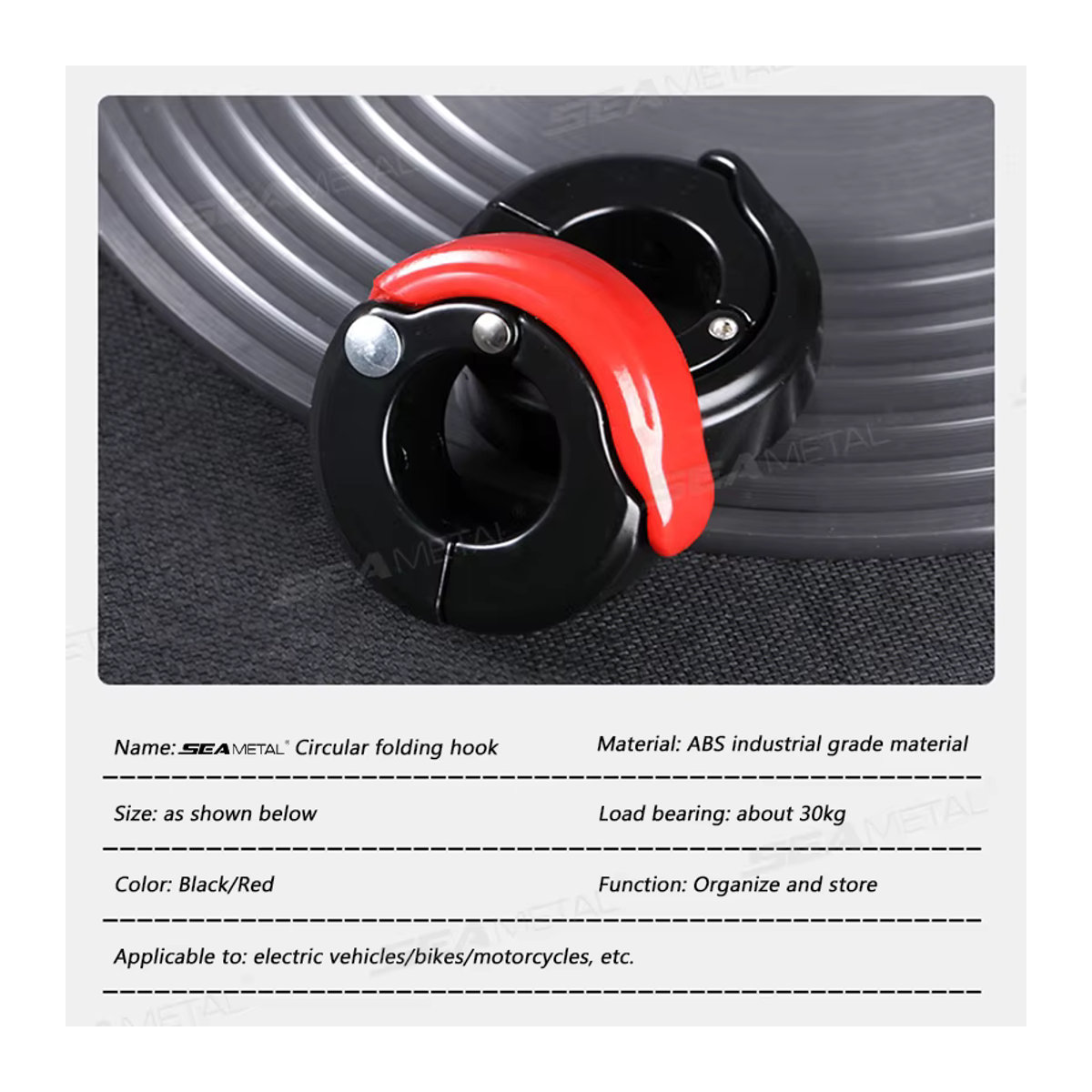 BLALION Multifunktions-Aufhänger aus ABS und Aluminium für Helme, Fahrräder und Taschen in Rot oder Schwarz - Bild 6