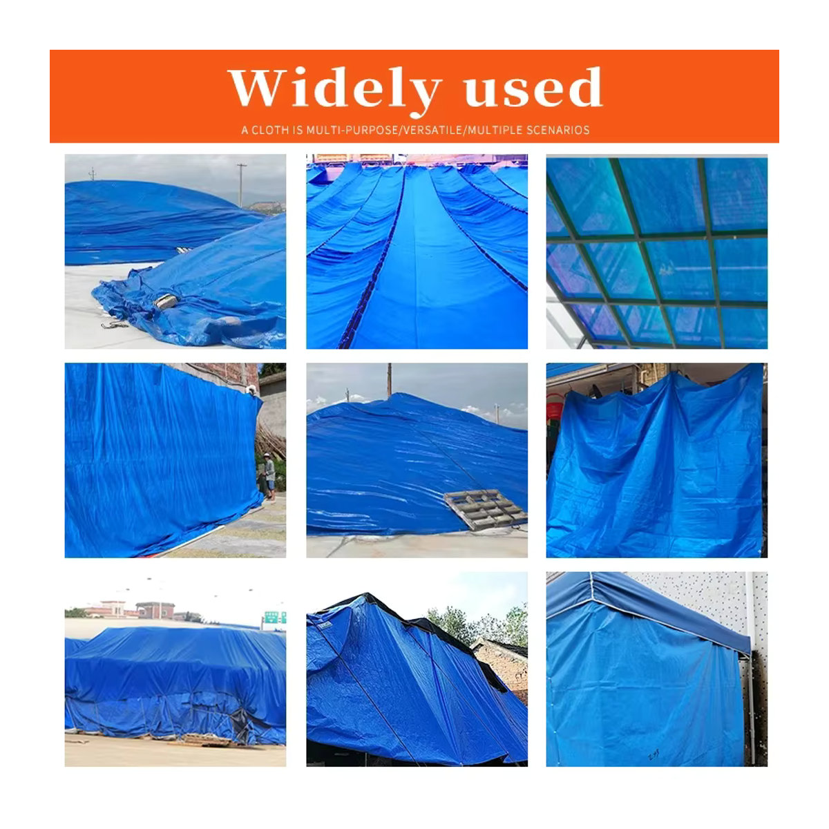 Blaue Rechteck-Plane für Outdoor-Bereiche als UV-Schutz und Regenschutz für Camping, Terrasse oder Baldachin, B/T: 2 x 3 m - Bild 4