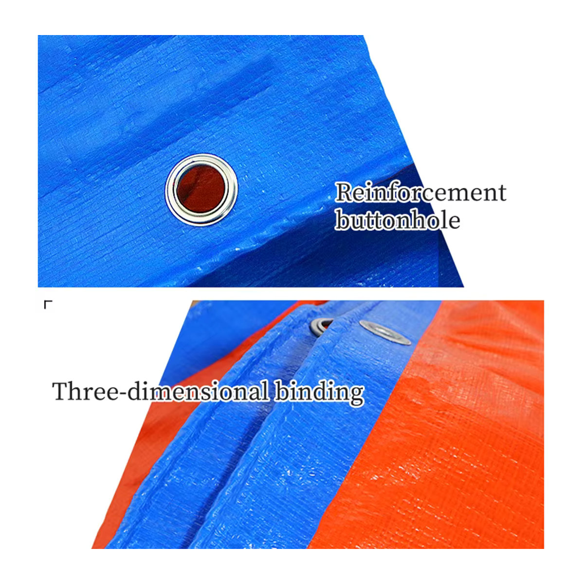 Blaue Rechteck-Plane für Outdoor-Bereiche als UV-Schutz und Regenschutz für Camping, Terrasse oder Baldachin, B/T: 2 x 3 m - Bild 5