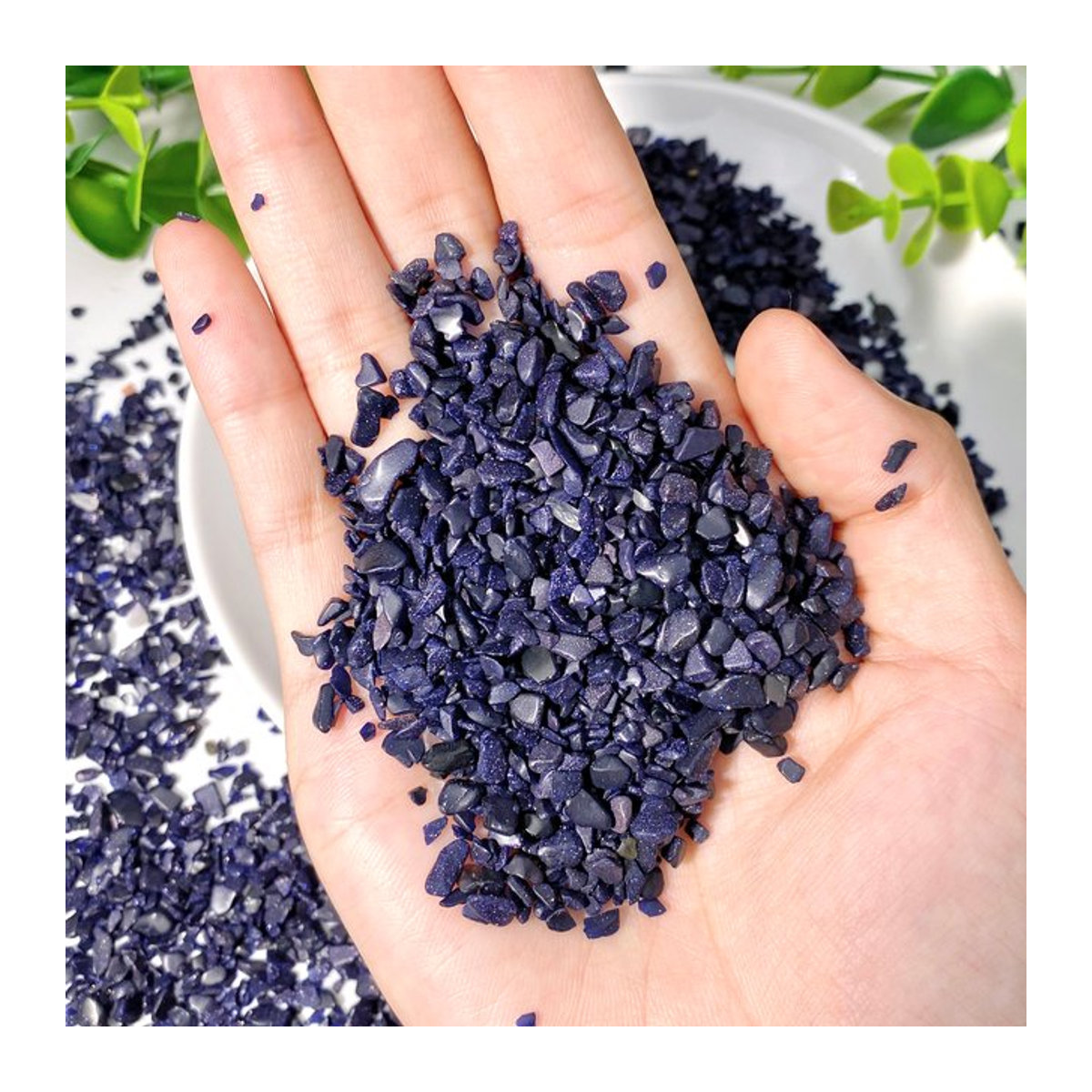 Blaue Sandstein-Chips aus natürlichem Kristall als Dekoration, 1–5 mm, 50 g - Bild 1